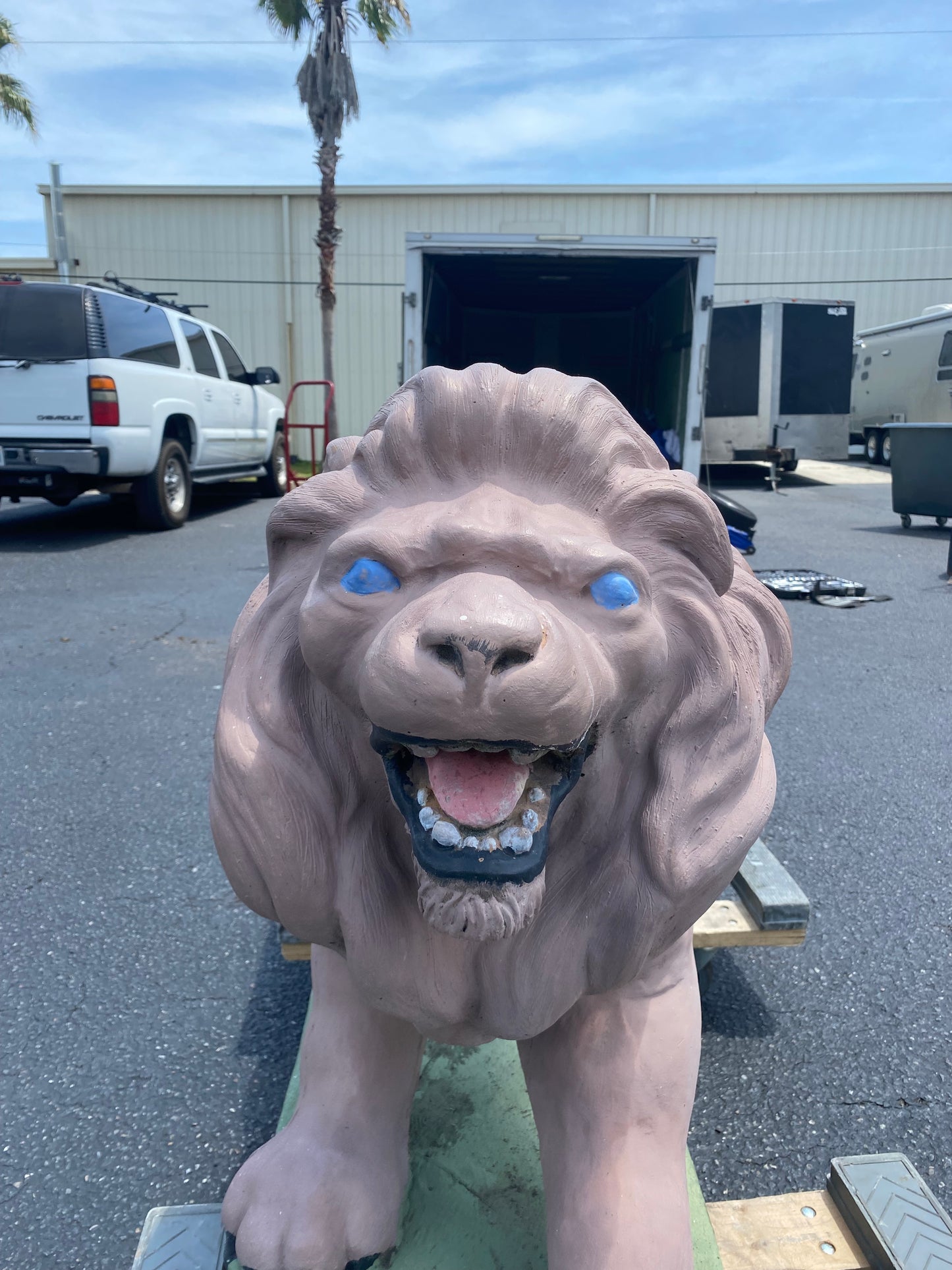 Concrete Standing Lion Statue