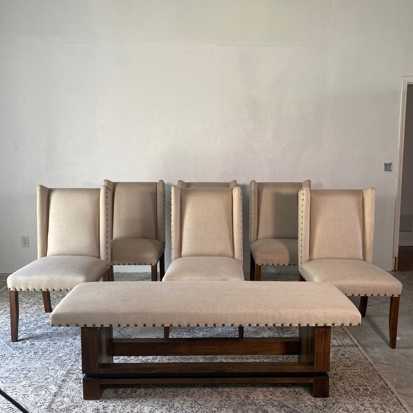 7-Piece beige Dining Room Chair Set