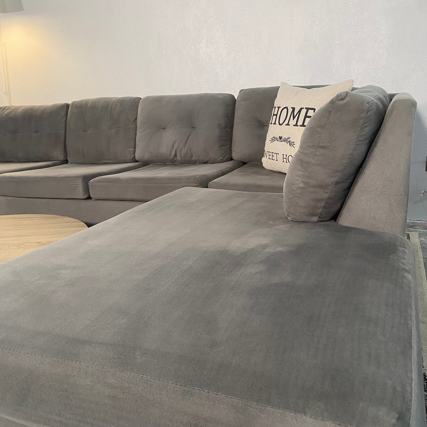 2-Piece Grey Sectional Sofa