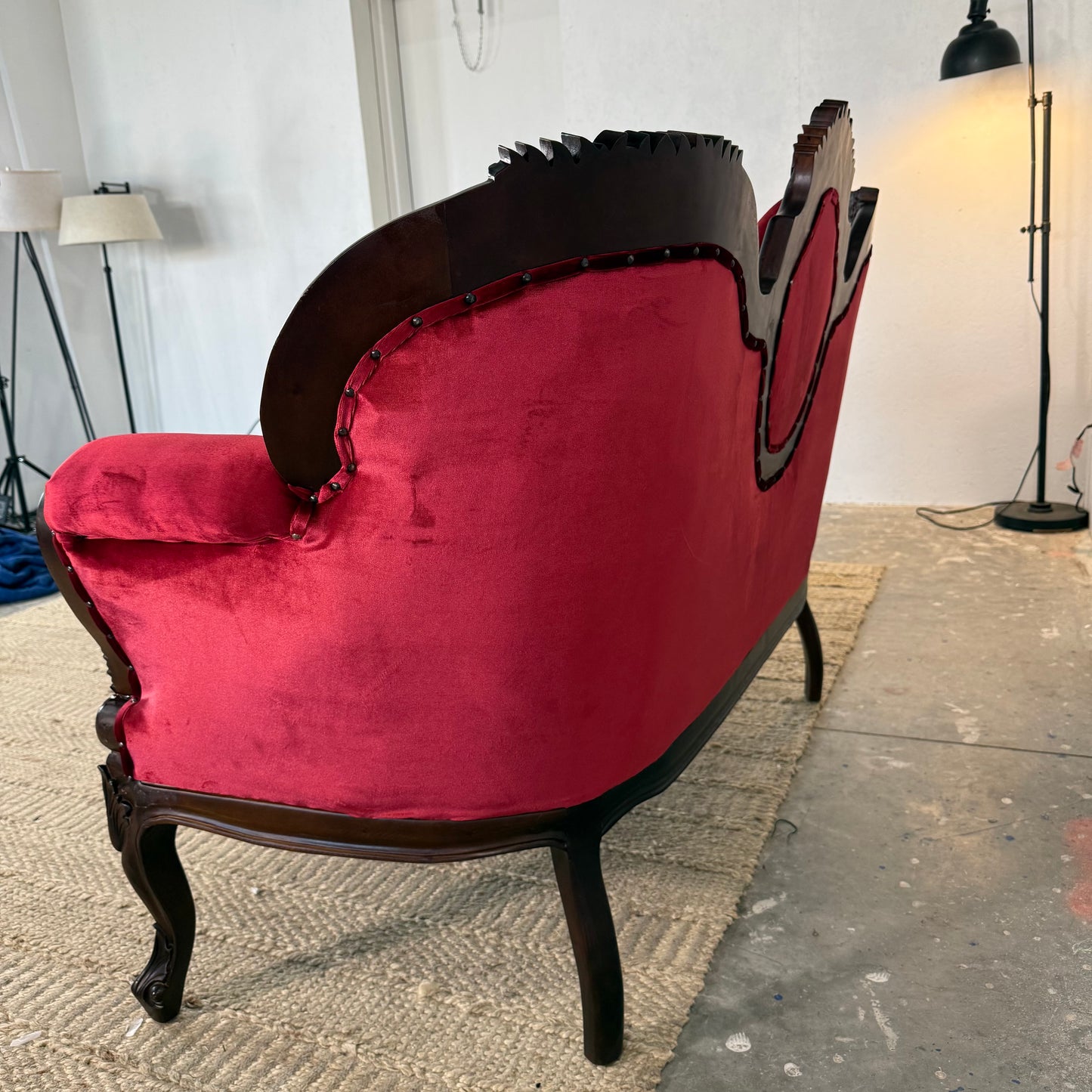 NEW Victorian-Styled Velvet Loveseat