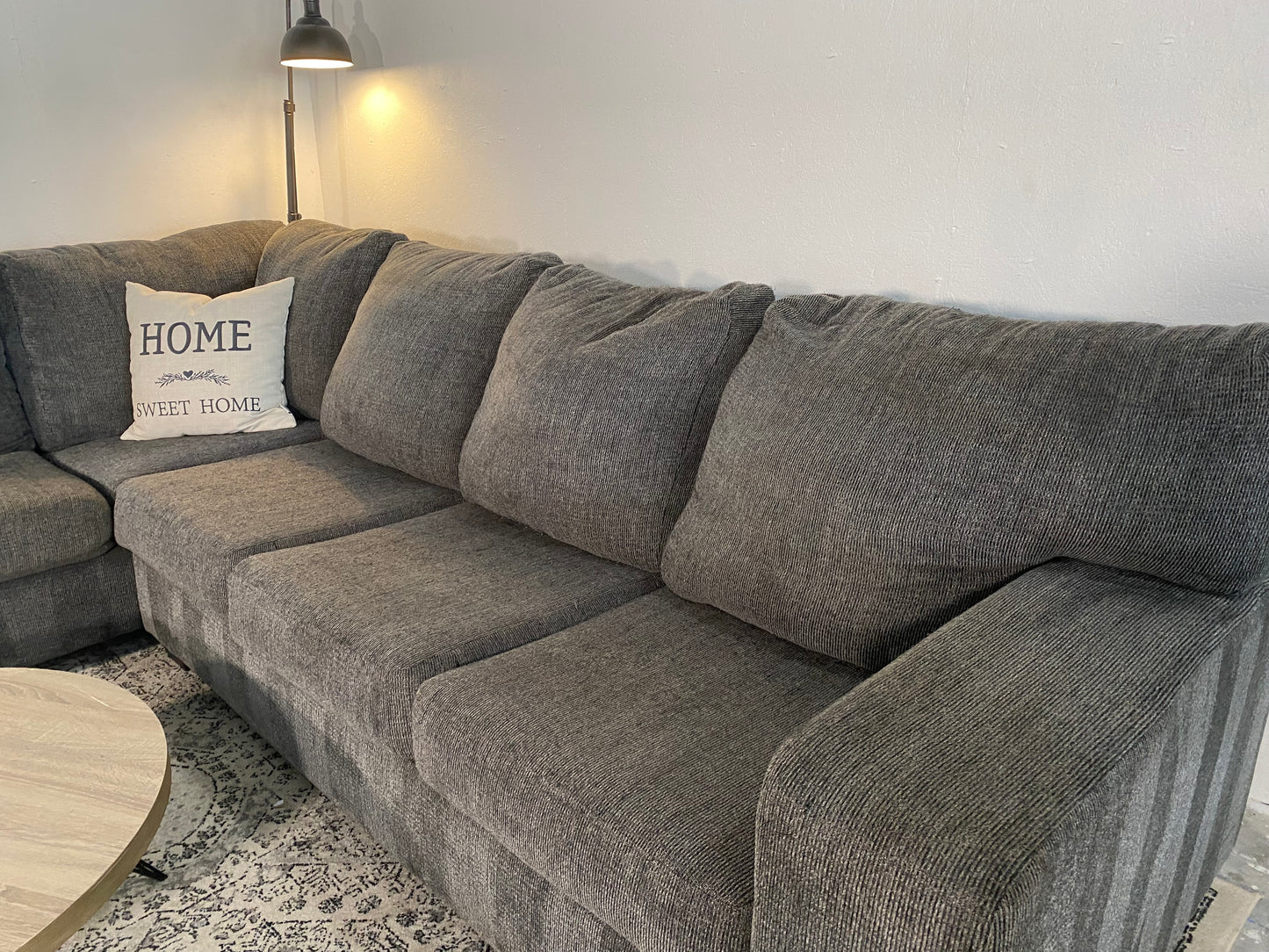 2-Piece Dark Grey Sectional Sofa