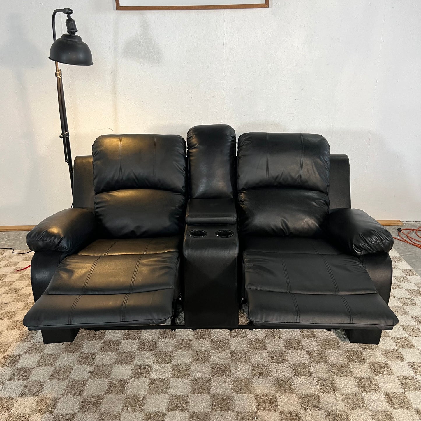 NEW Faux Leather Recliner Loveseat