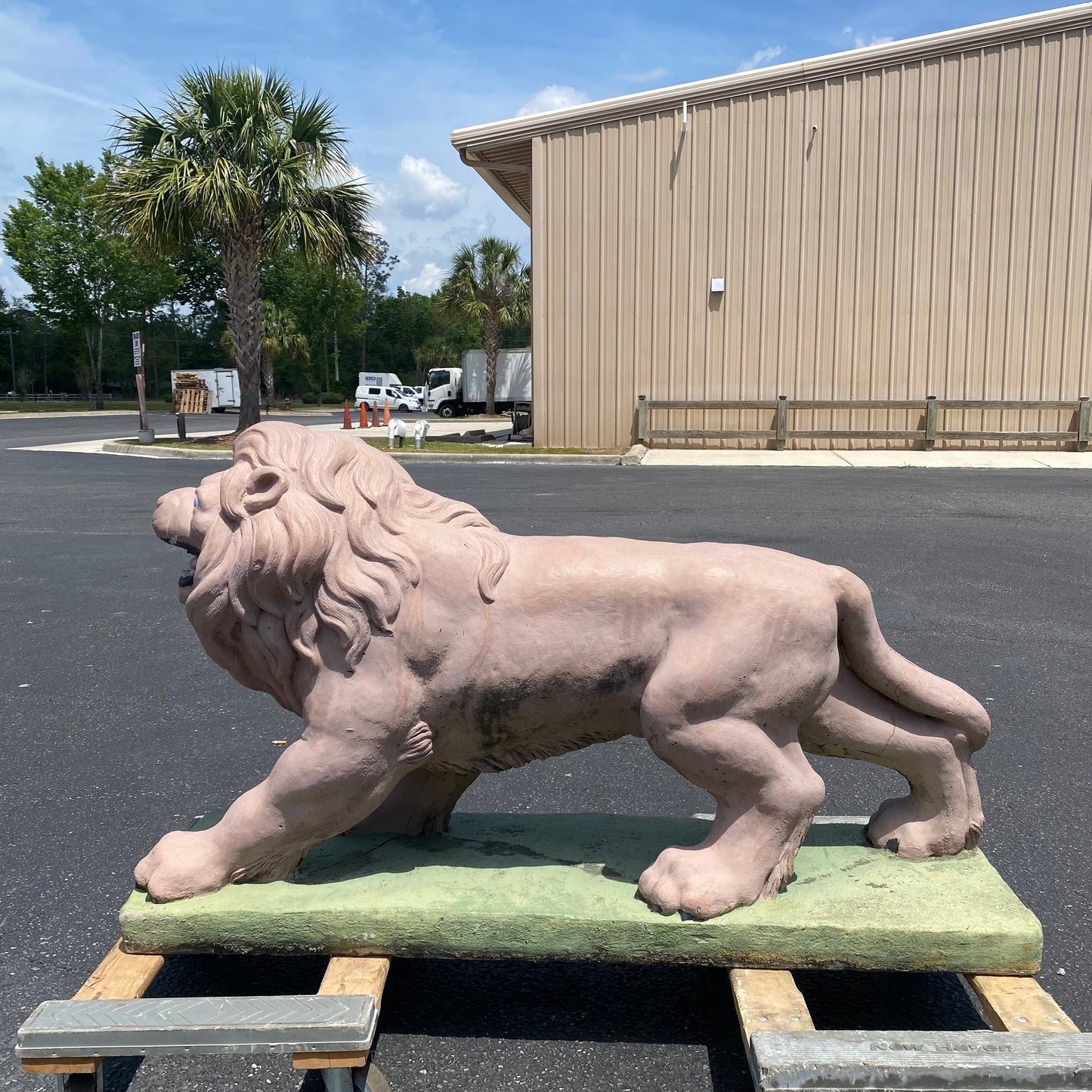 Concrete Standing Lion Statue