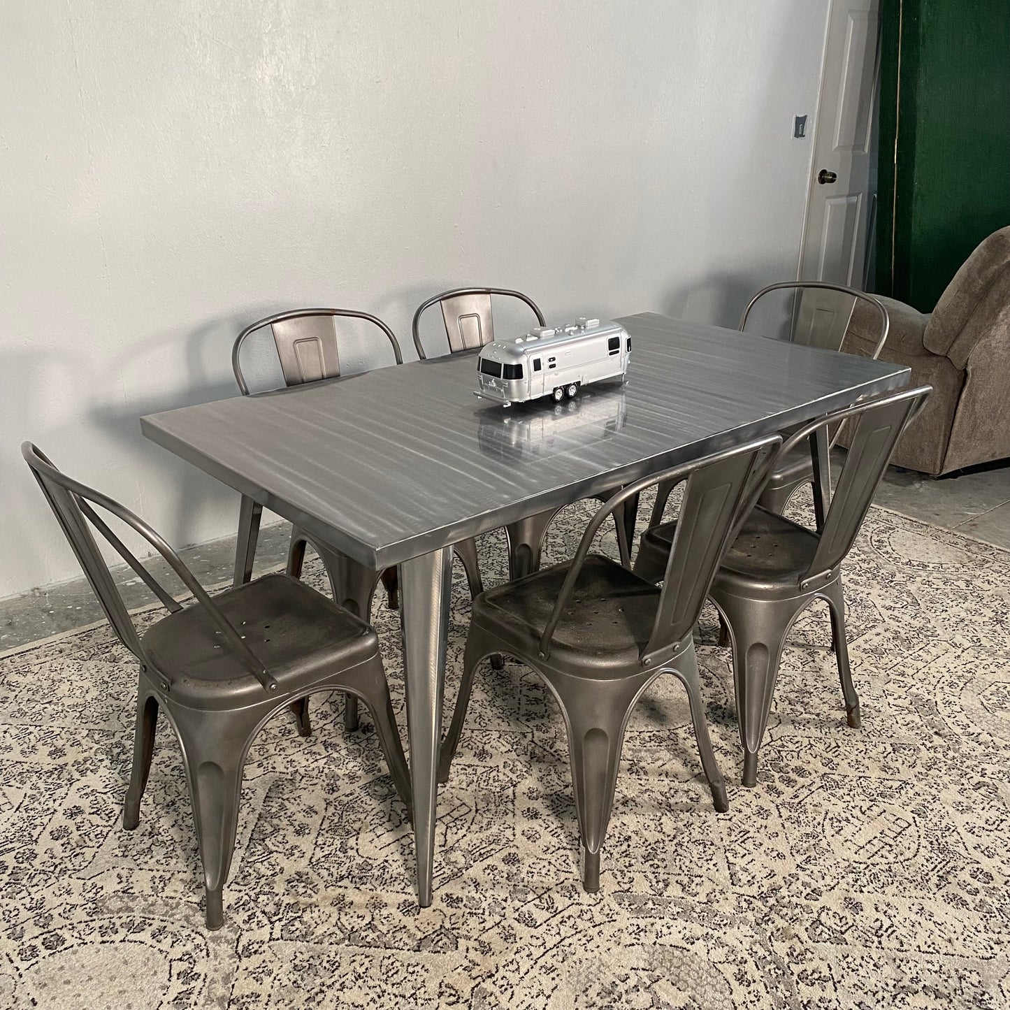 7-Piece Metal Modern Table Set