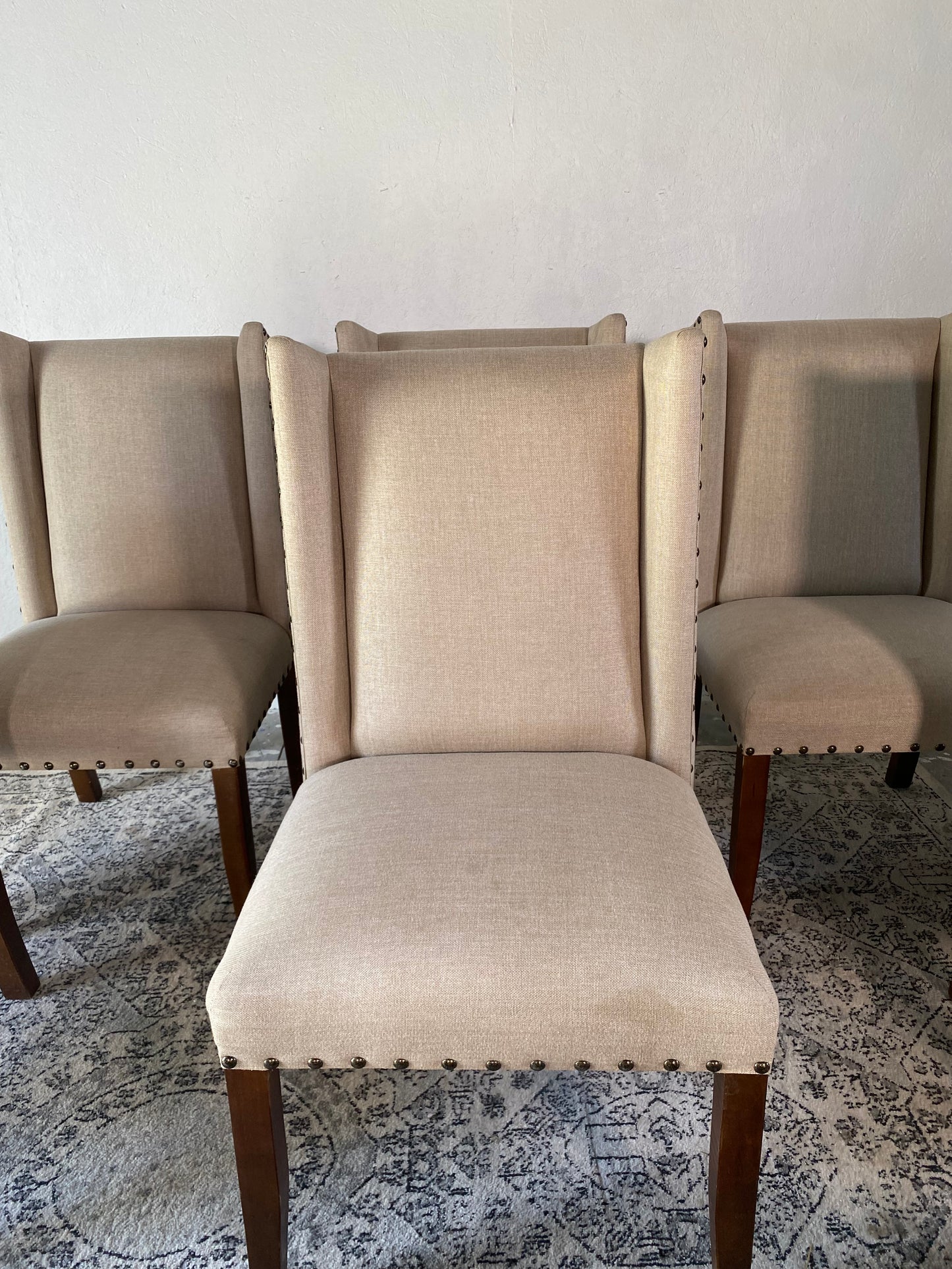7-Piece beige Dining Room Chair Set