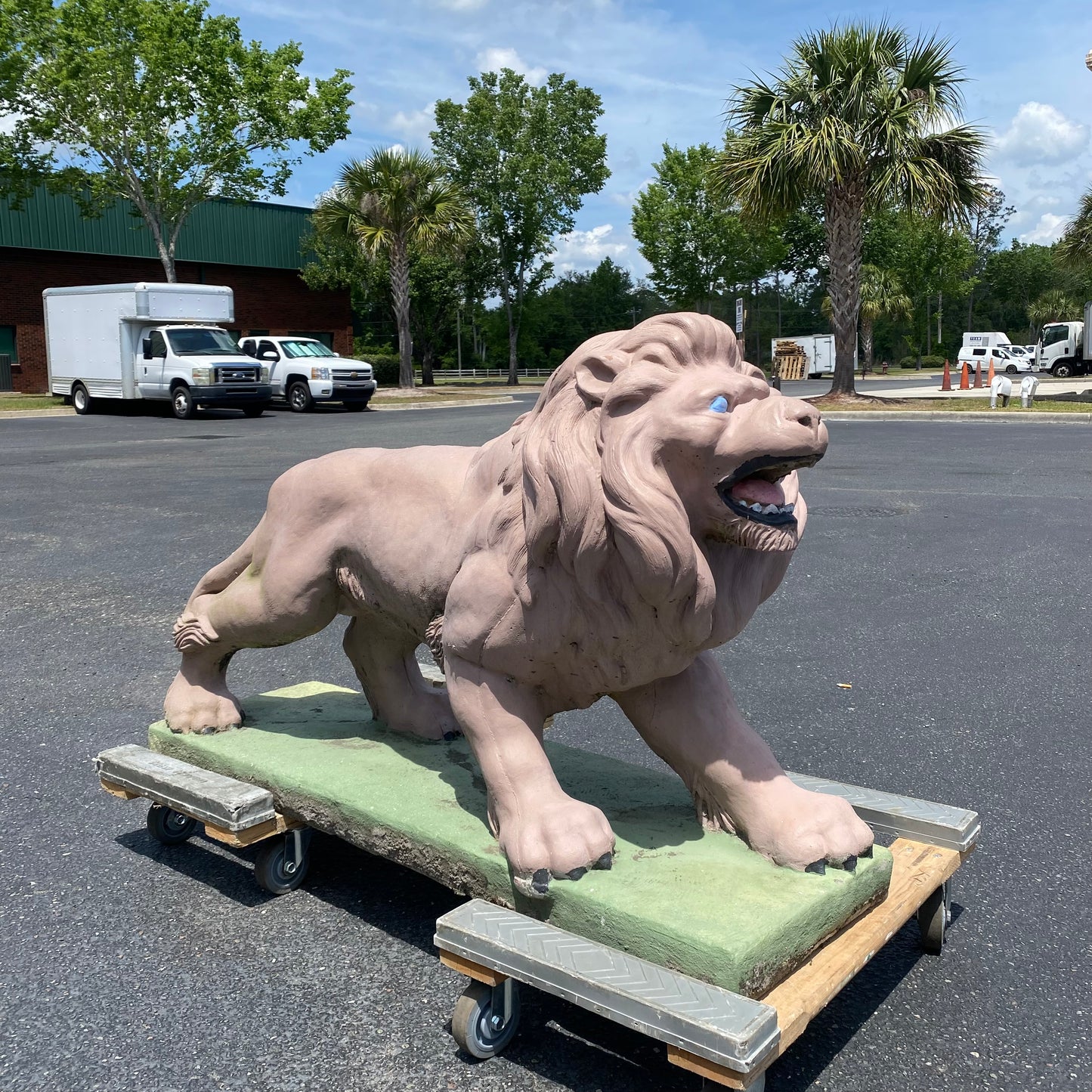 Concrete Standing Lion Statue