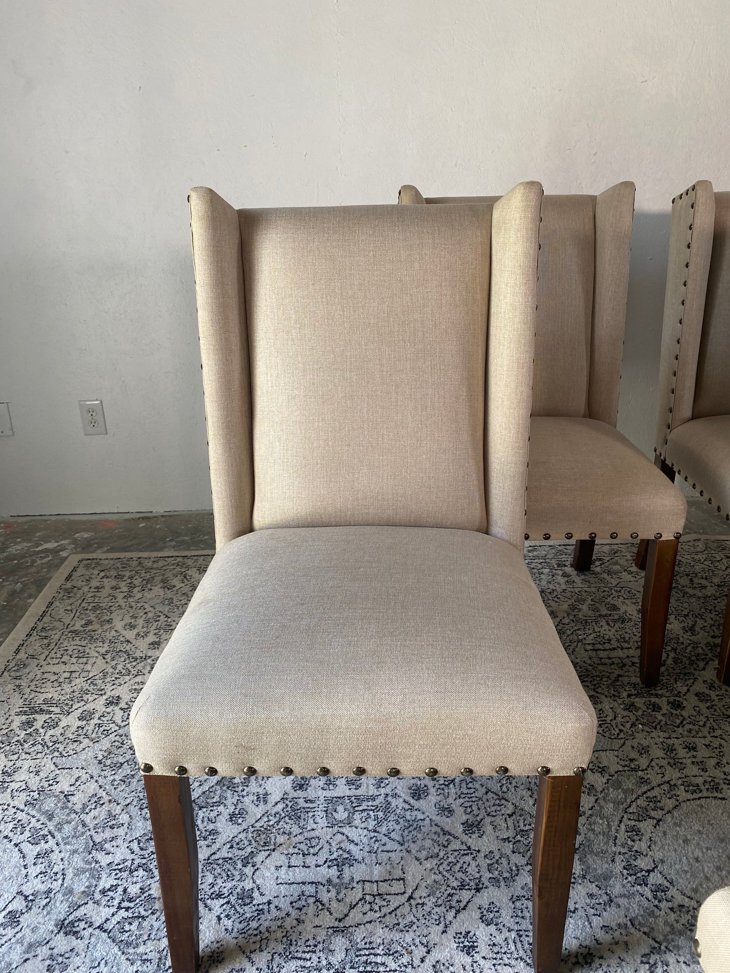 7-Piece beige Dining Room Chair Set