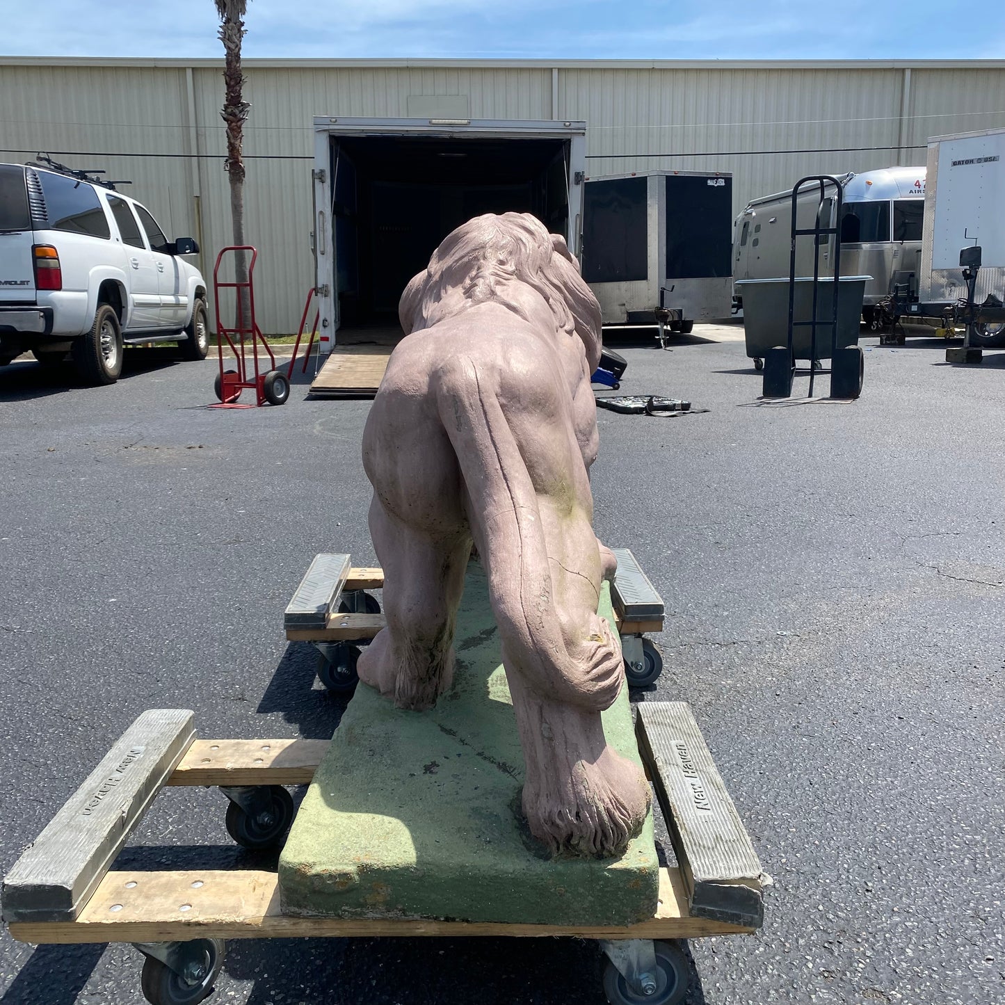 Concrete Standing Lion Statue