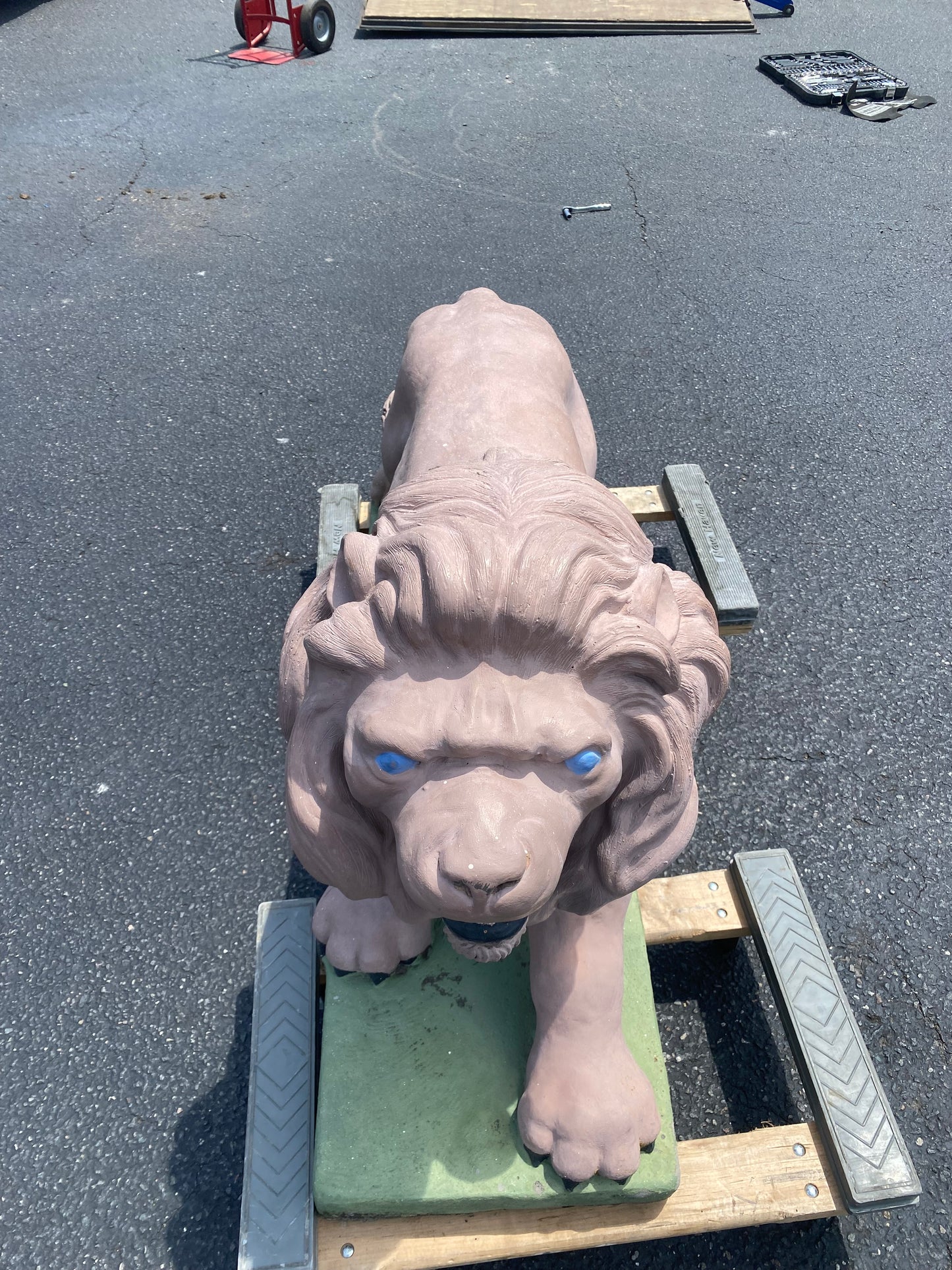 Concrete Standing Lion Statue