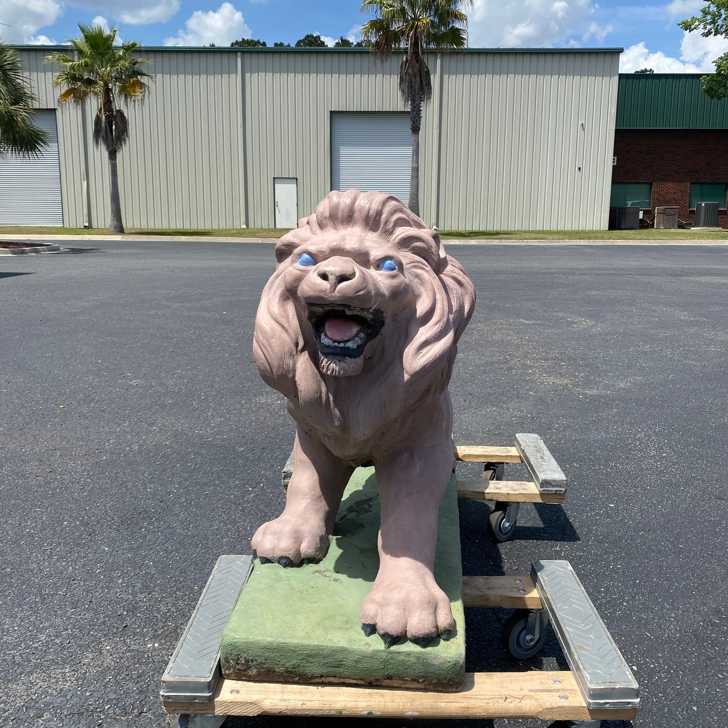 Concrete Standing Lion Statue