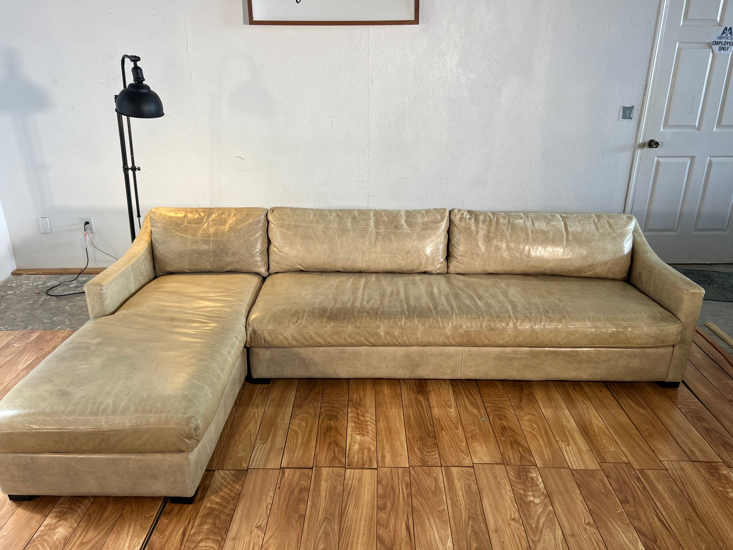 Restoration Hardware Belgian Slope Arm Leather Sectional