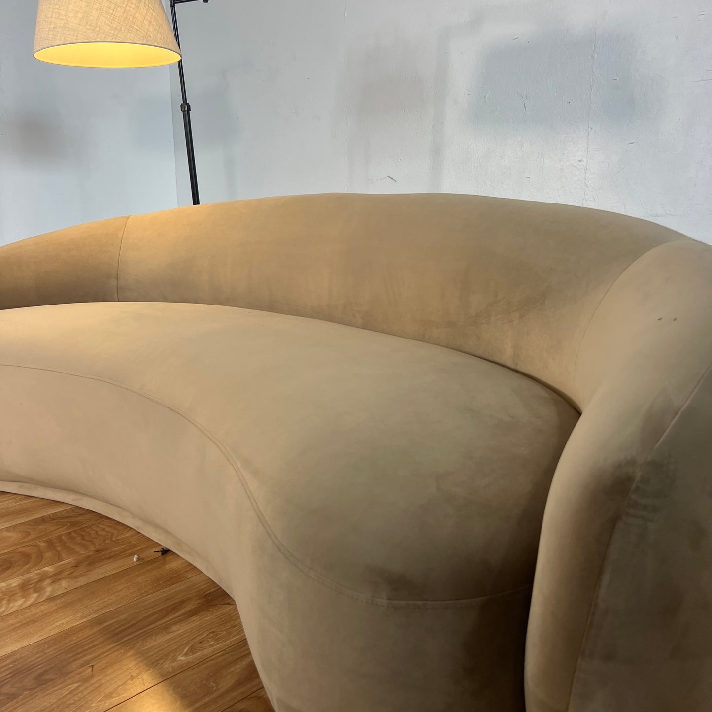 NEW “Cognac tan” Velvet Curved Sofa