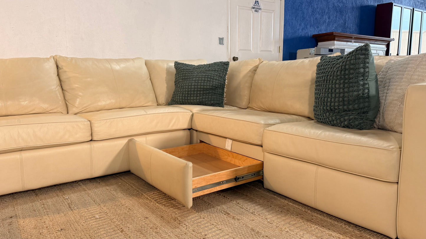 4-Piece Leather Reclining Sectional (Electric)