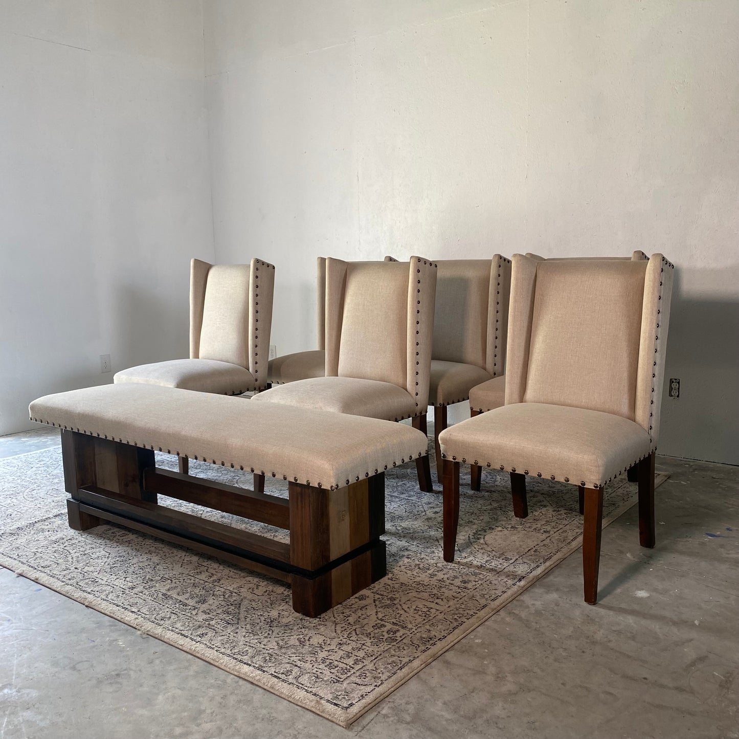 7-Piece beige Dining Room Chair Set