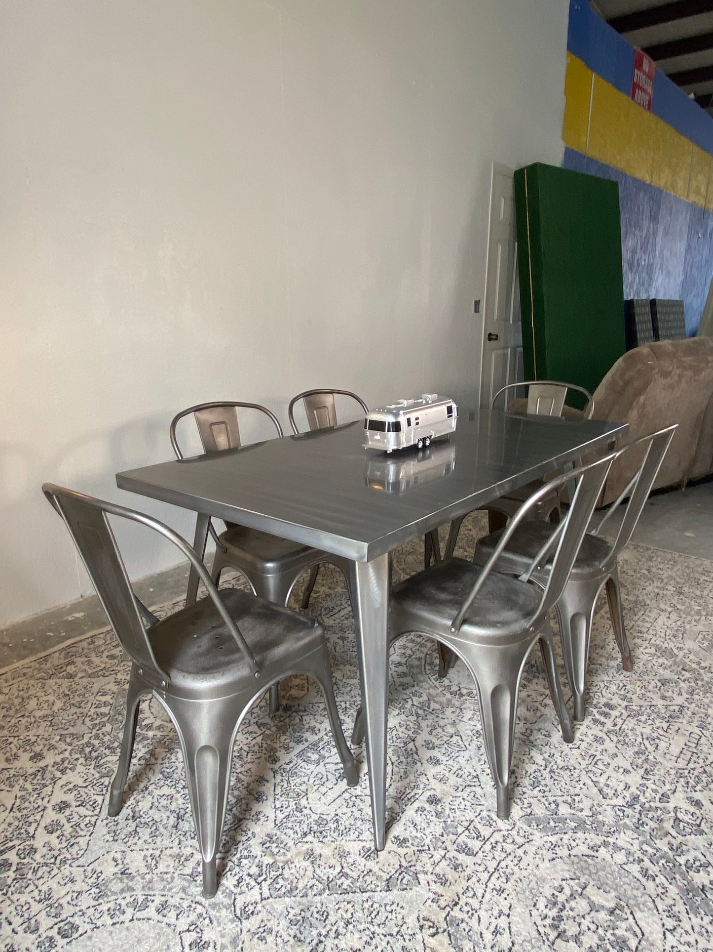 7-Piece Metal Modern Table Set
