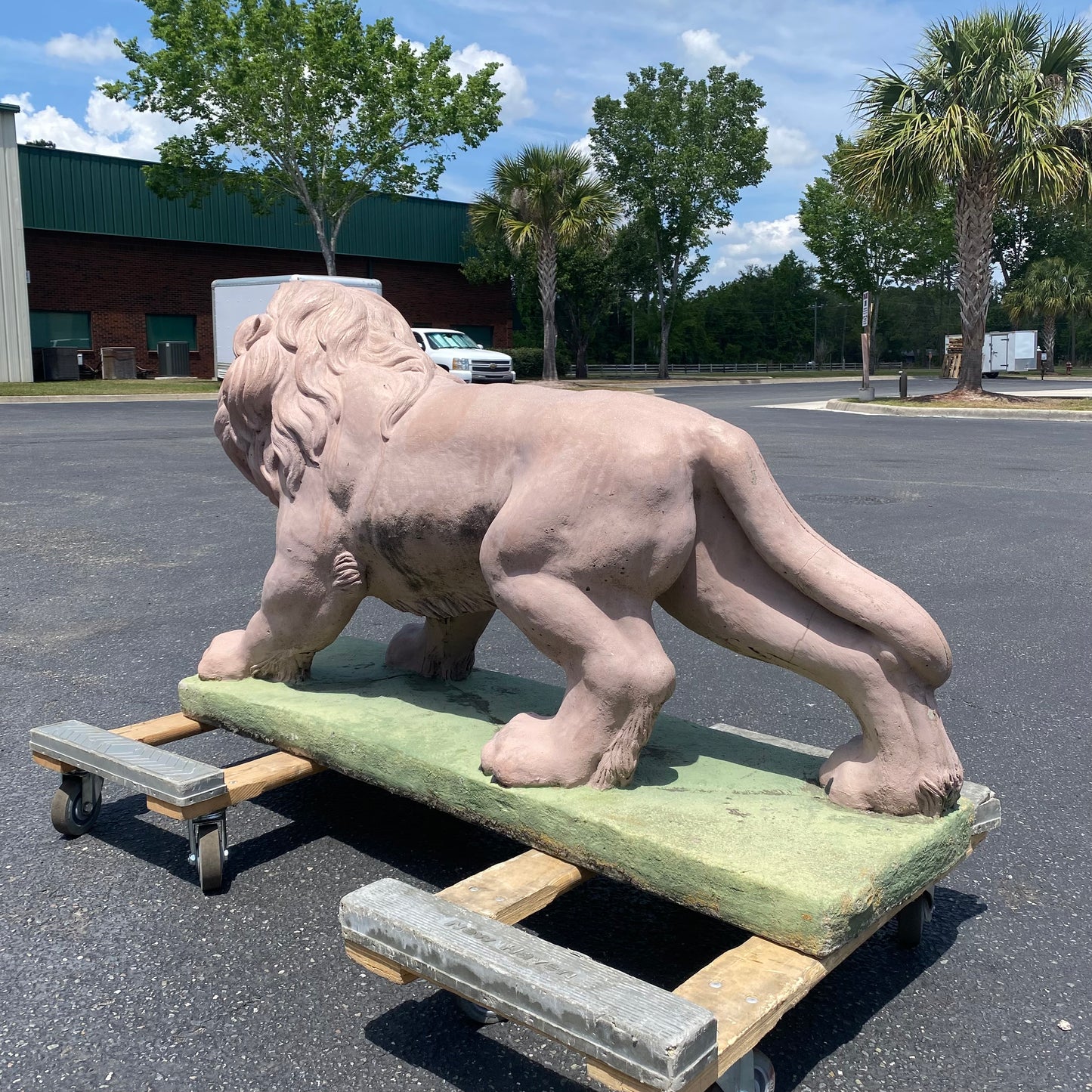 Concrete Standing Lion Statue
