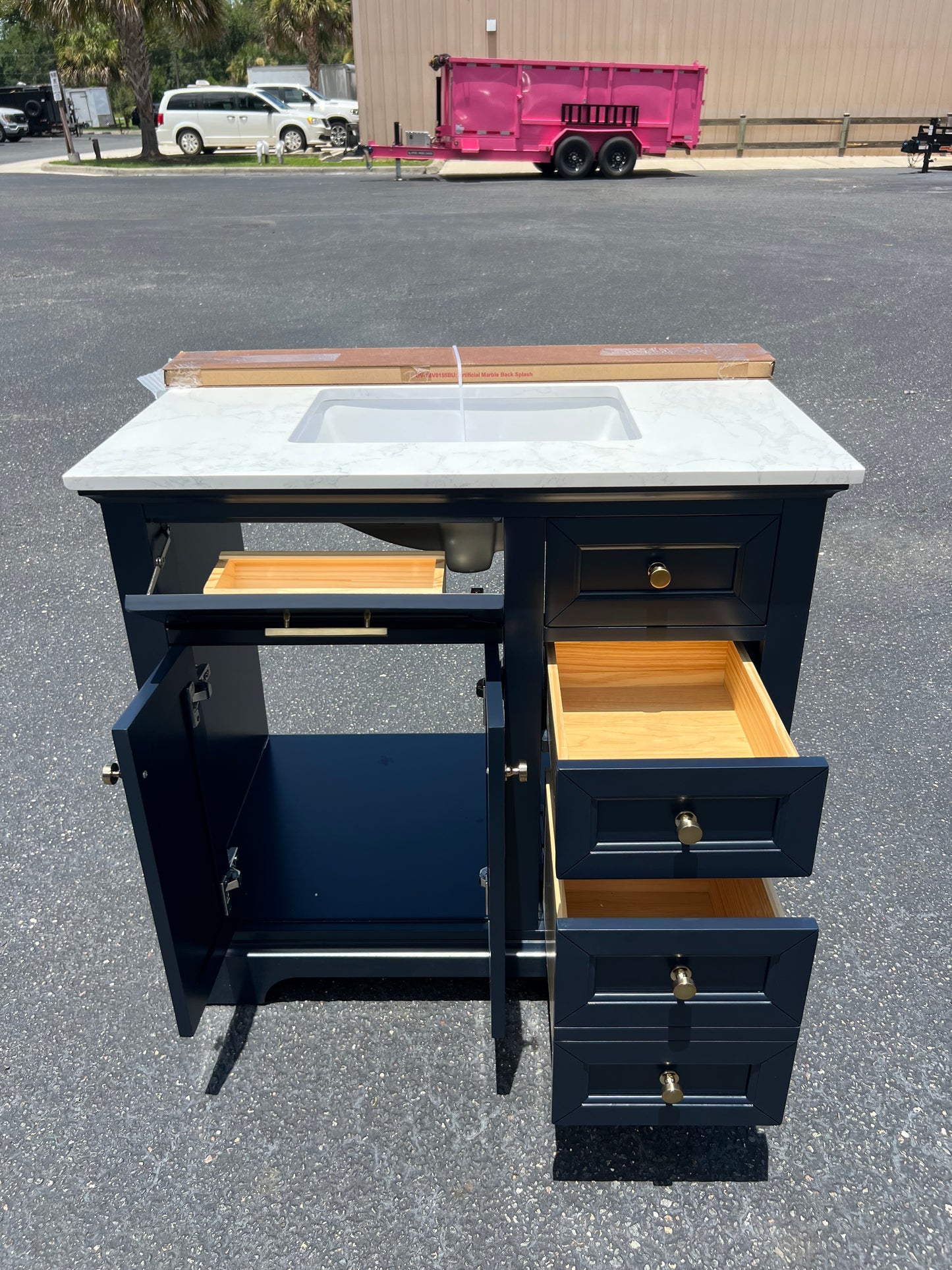 NEW 36” Navy Blue Single Bathroom Vanity