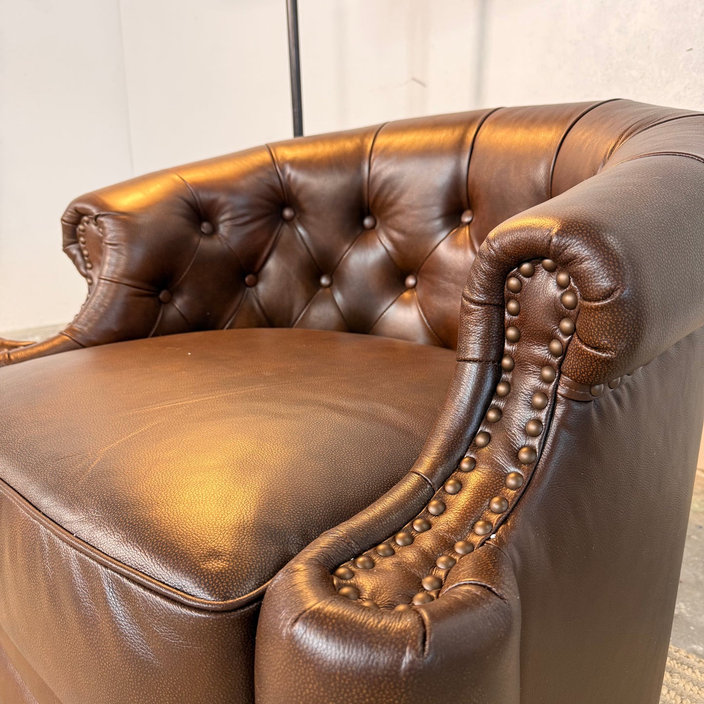 NEW “Chocolate brown” Leather Swivel Chair