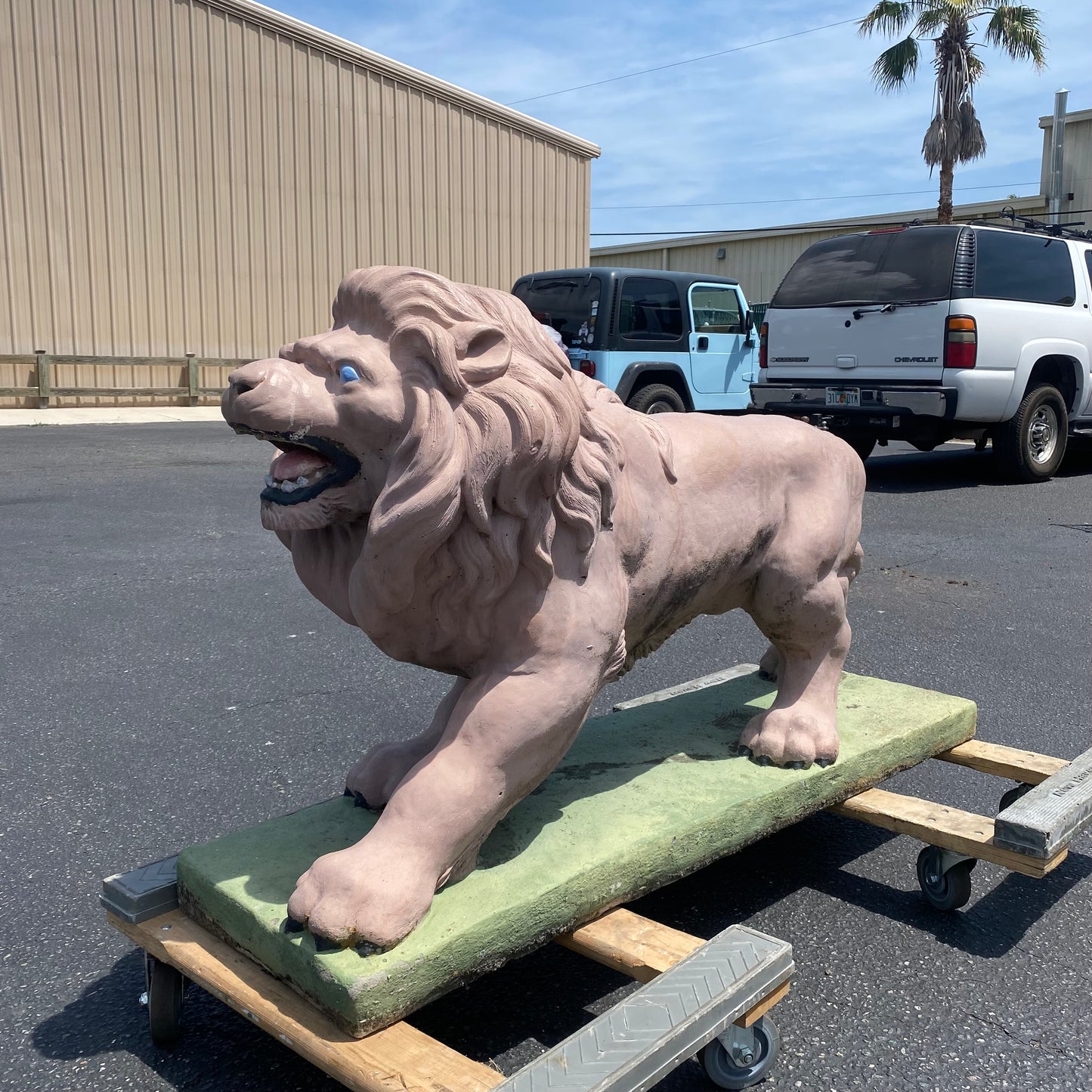Concrete Standing Lion Statue