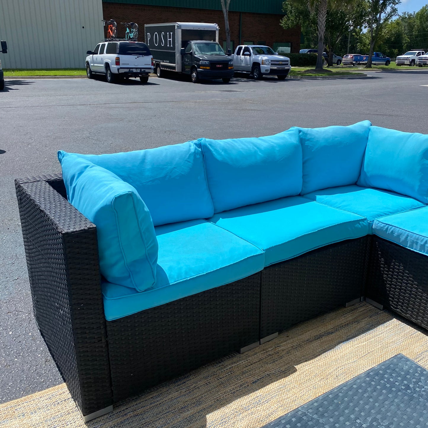 12-Piece Blue Modular Patio Sectional