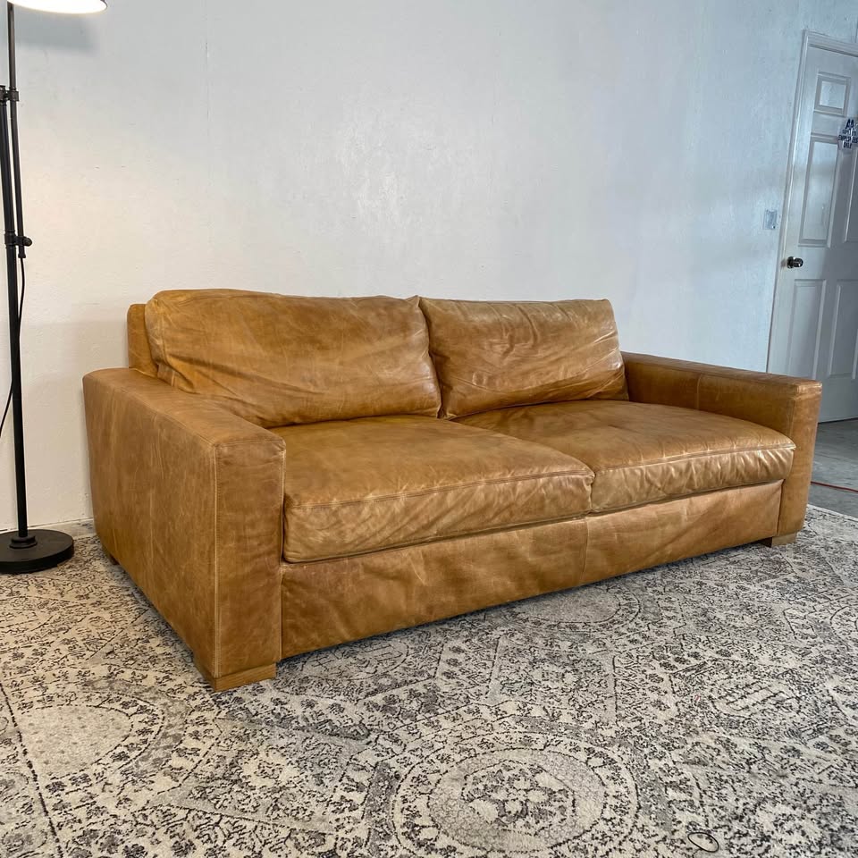 RH Maxwell Luxe Leather Sofa