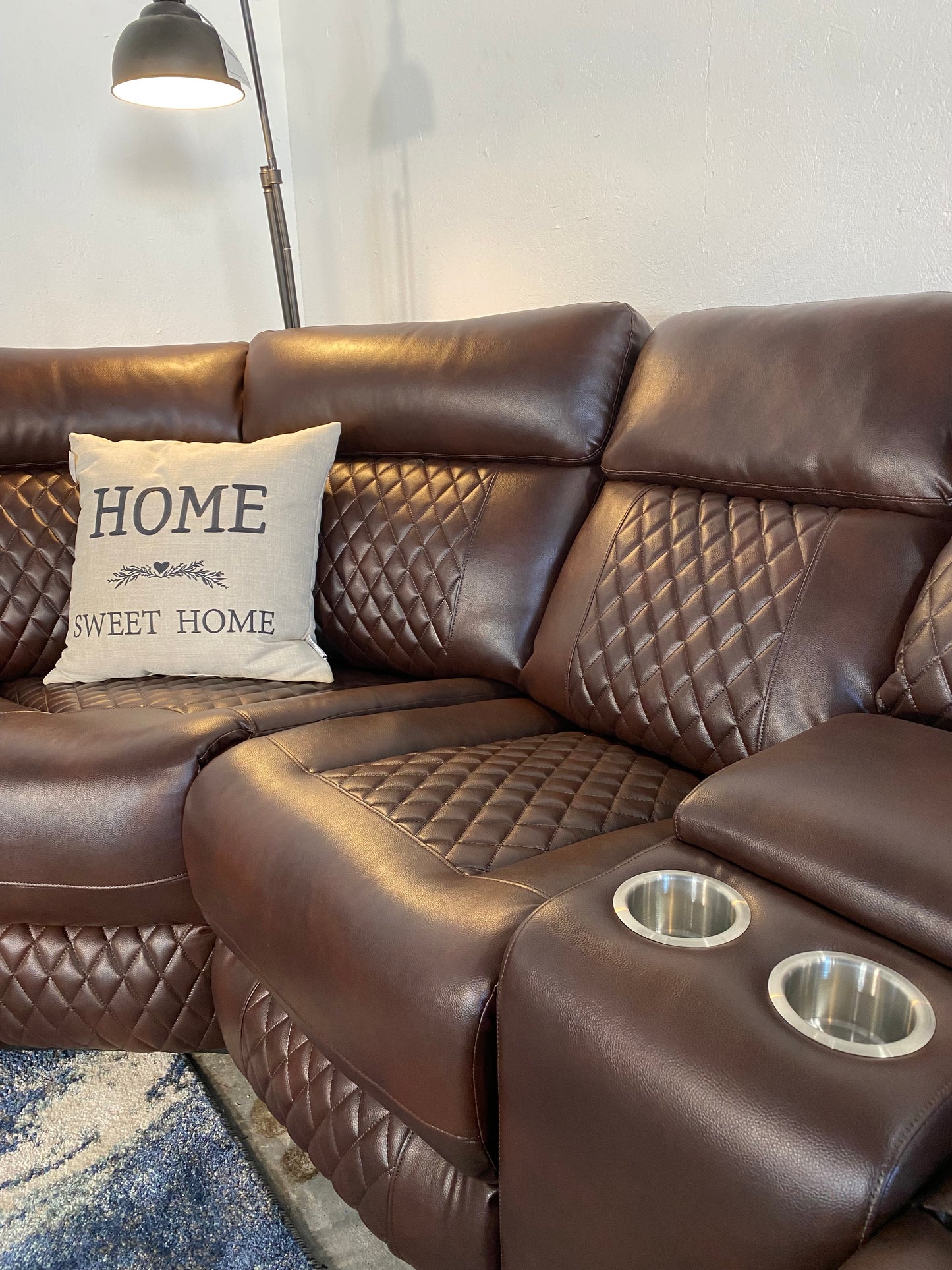 NEW Red Vegan Leather 5-Piece Sectional Sofa