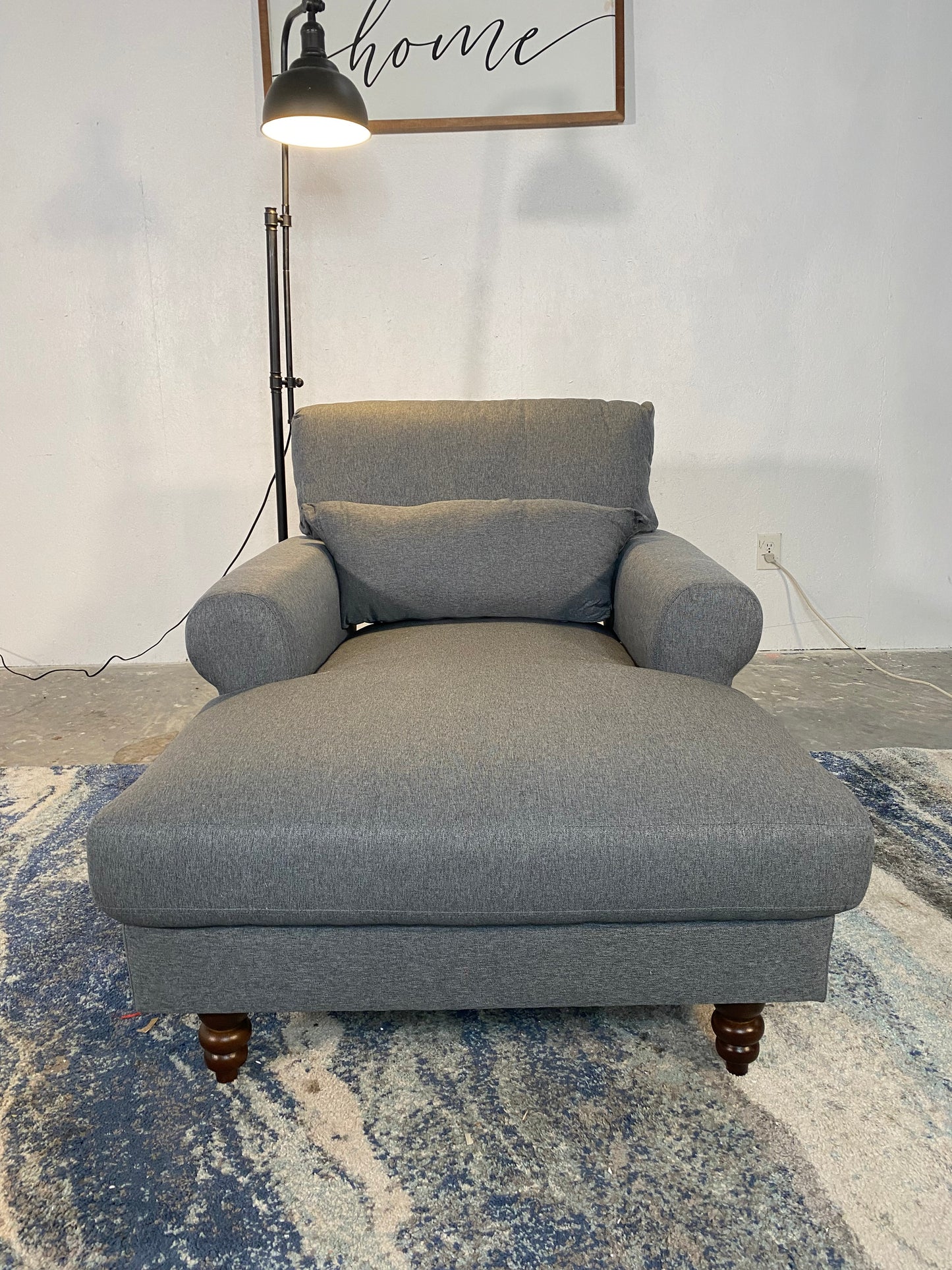 NEW Dark Grey Chaise Lounger