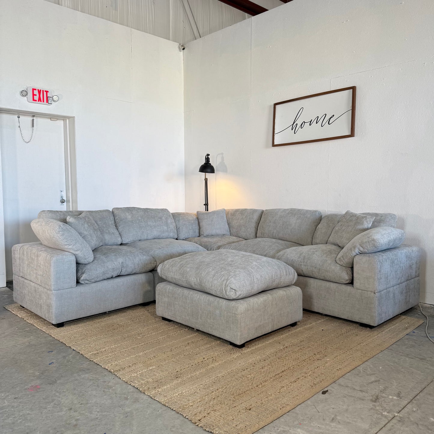 NEW 6-Piece Light Grey Modular Sectional Sofa