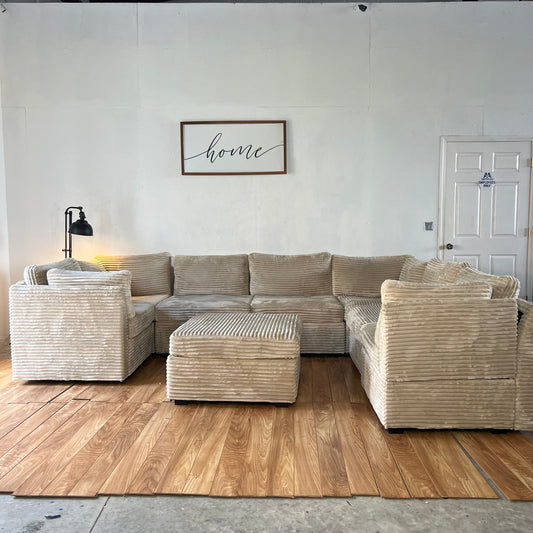 LIKE-NEW 9-Piece Modular Corduroy Sectional Sofa