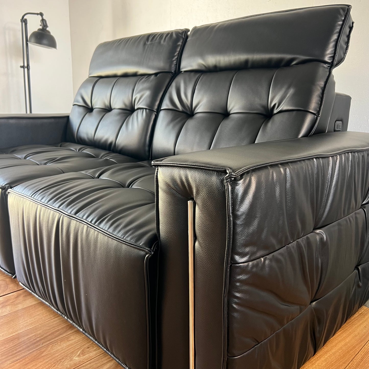 NEW Black Leather Electric Sleeper Sofa