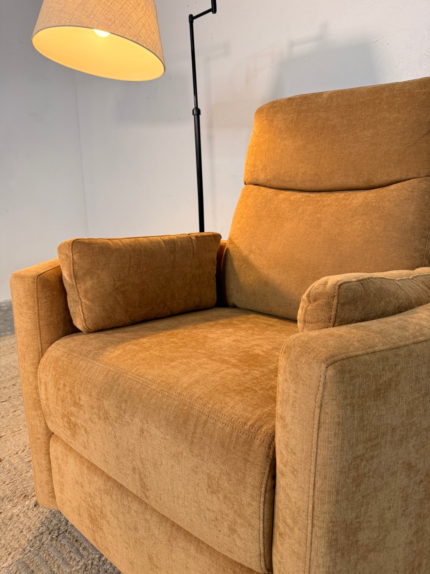 NEW “Mustard” Electric Recliner Barrel Chair