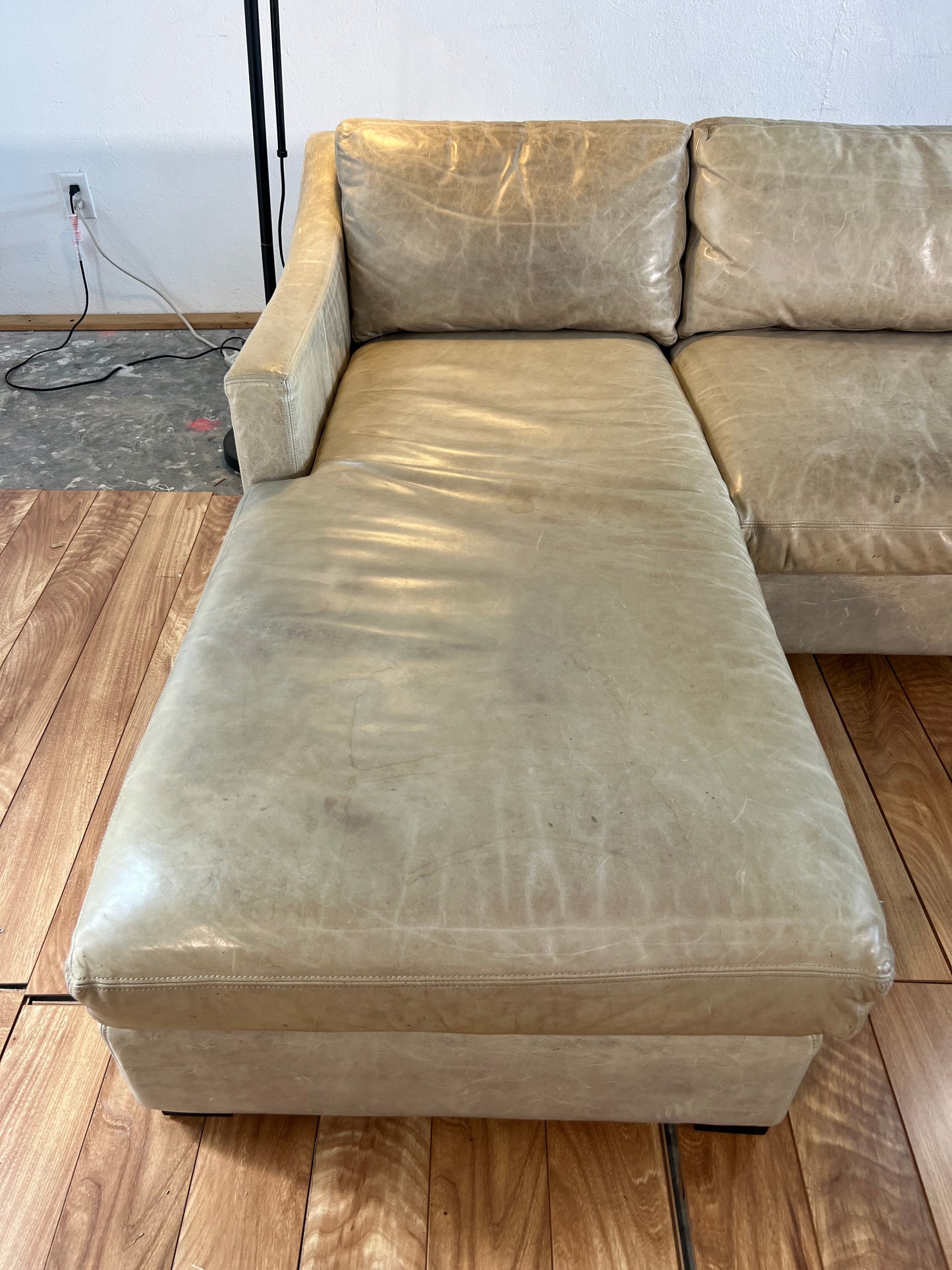 Restoration Hardware Belgian Slope Arm Leather Sectional