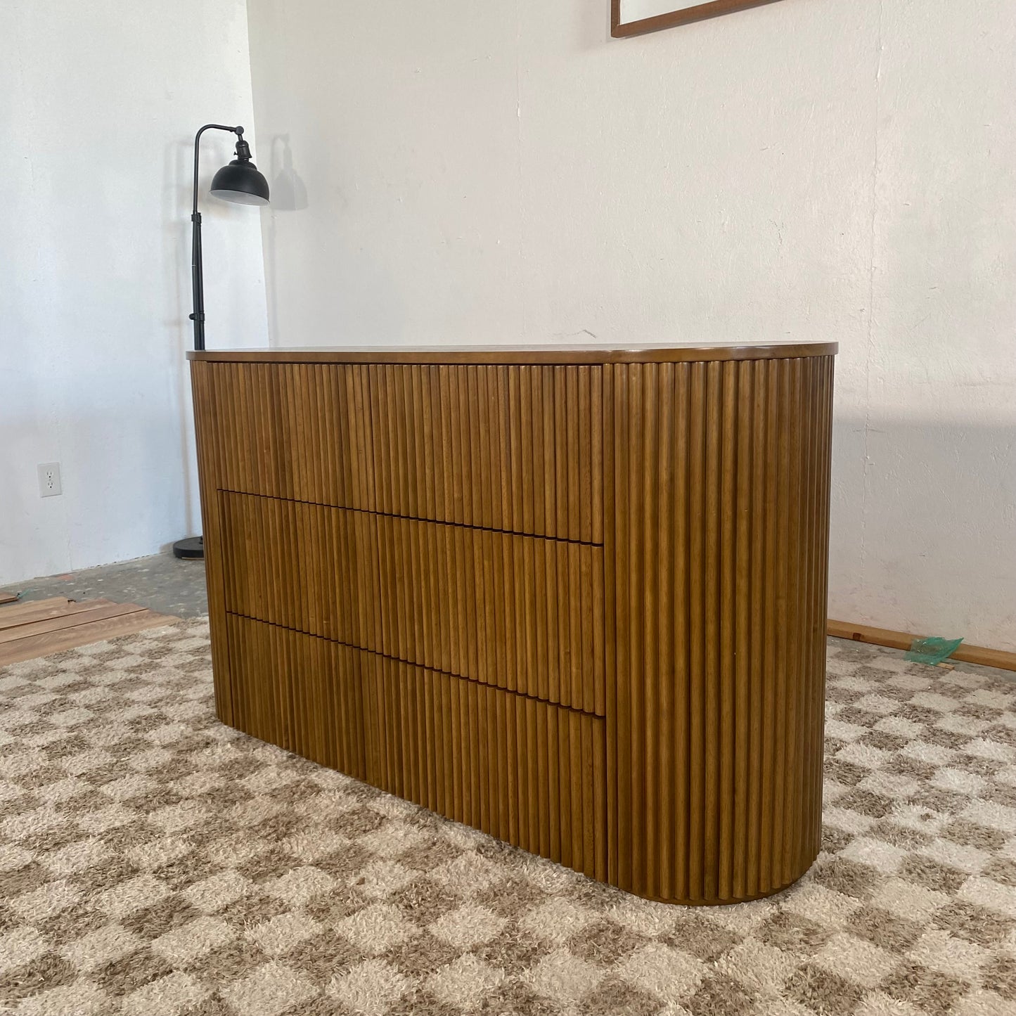 NEW Walnut 6-Drawer Fluted Dresser