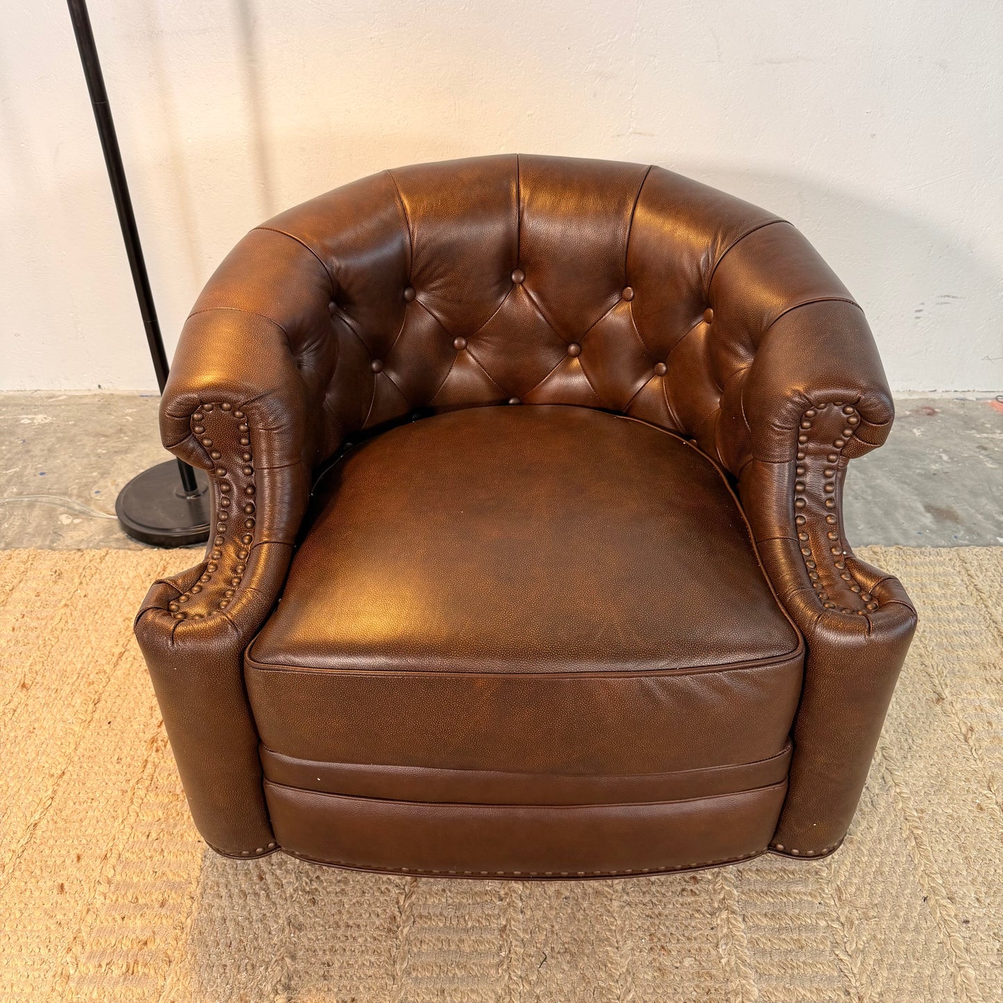 NEW “Chocolate brown” Leather Swivel Chair