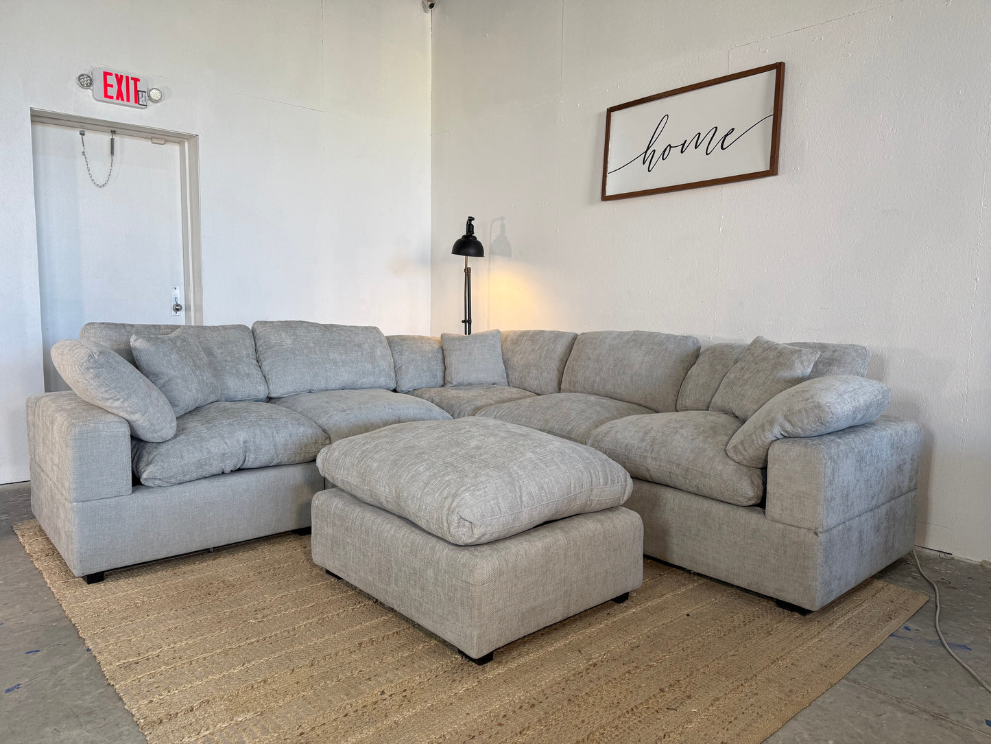NEW 6-Piece Light Grey Modular Sectional Sofa