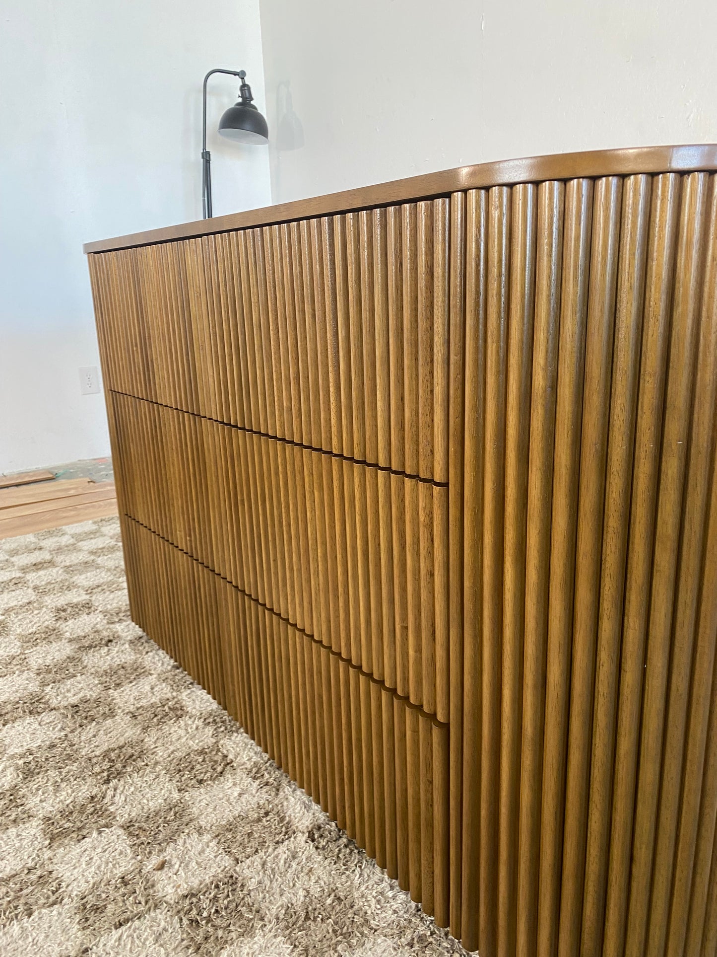 NEW Walnut 6-Drawer Fluted Dresser