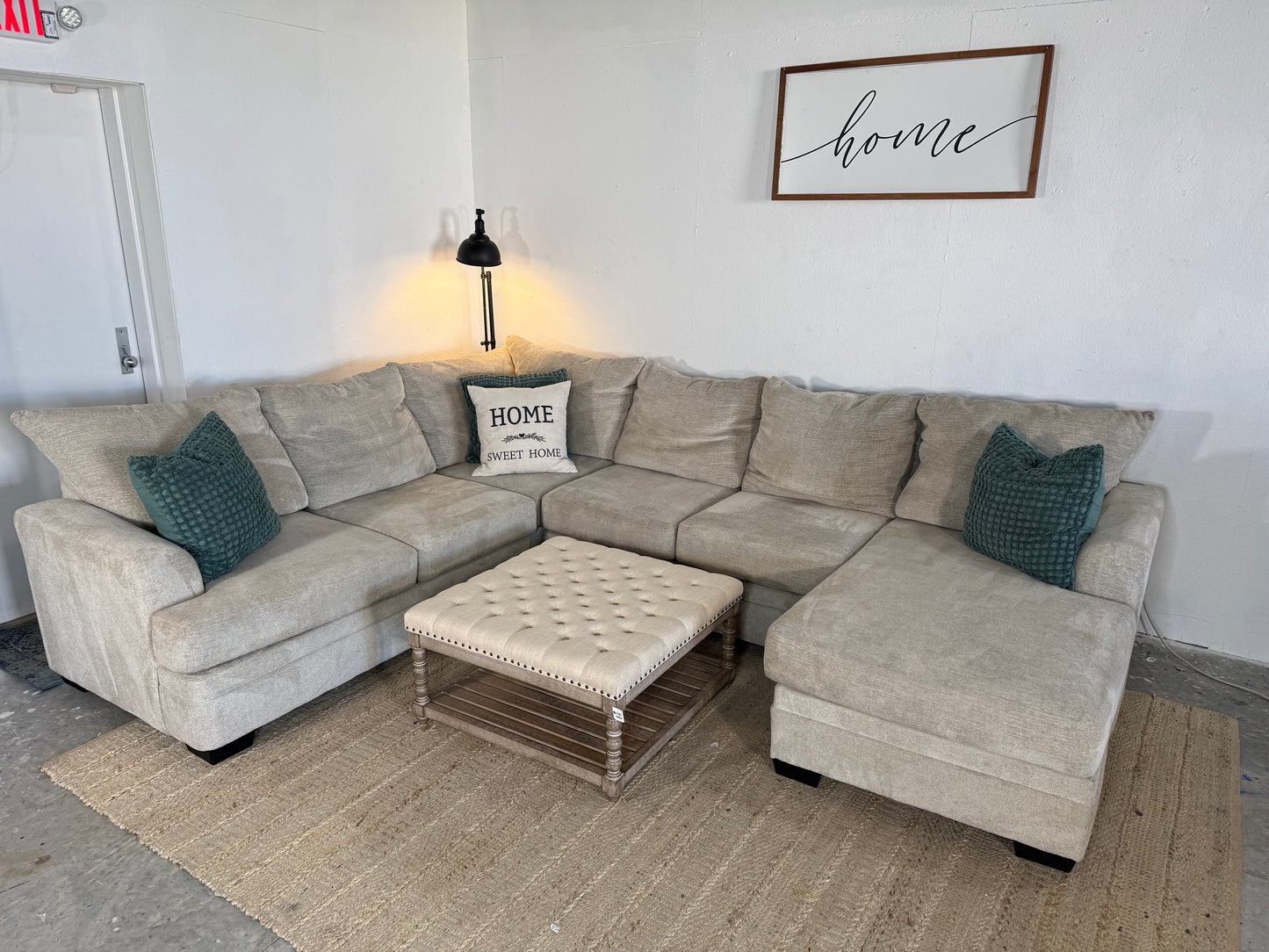 Ashley Furniture 3-Piece Beige Sectional Sofa