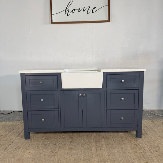 NEW Dusty Blue 60” Farmhouse Vanity