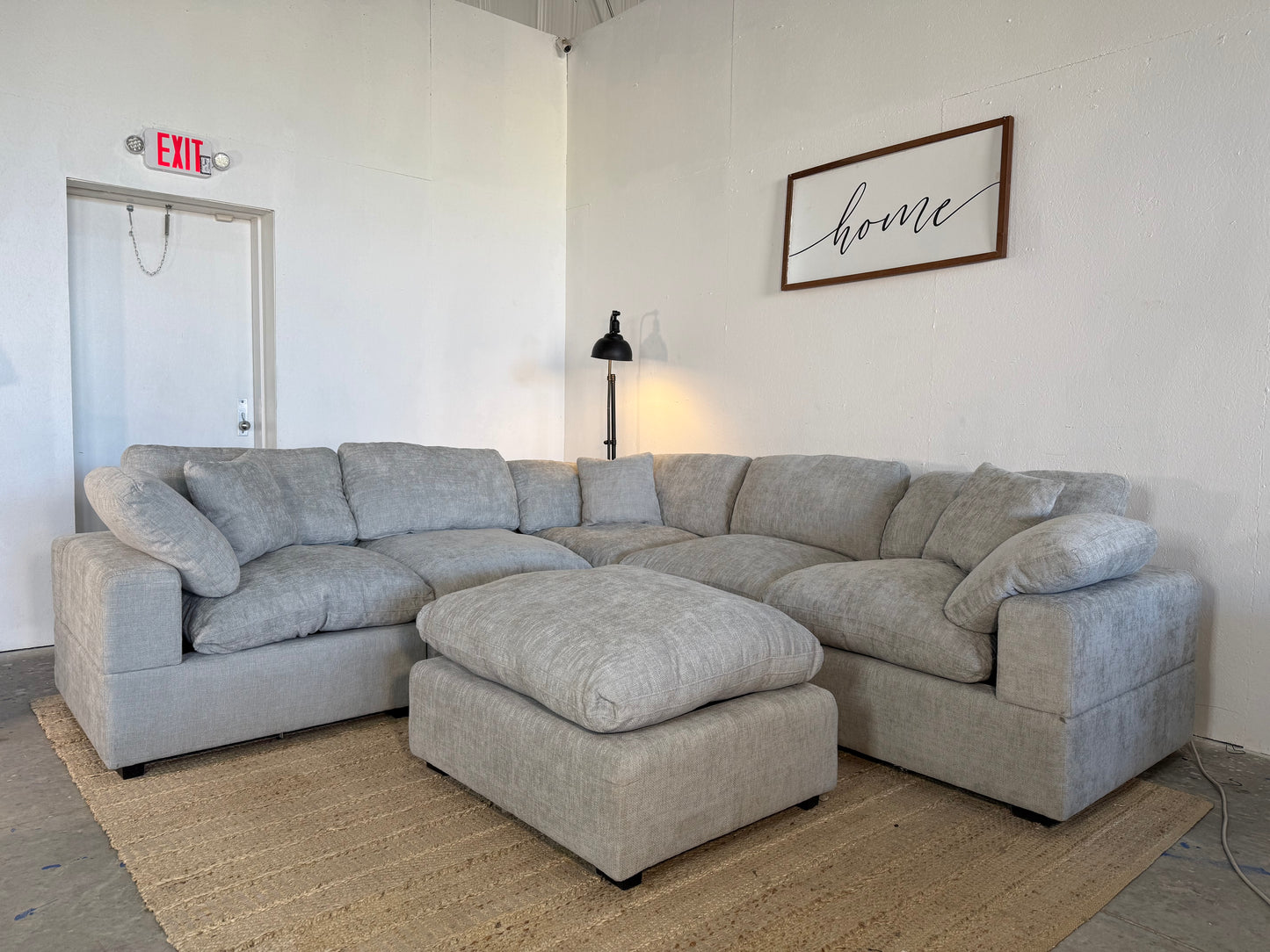 NEW 6-Piece Light Grey Modular Sectional Sofa