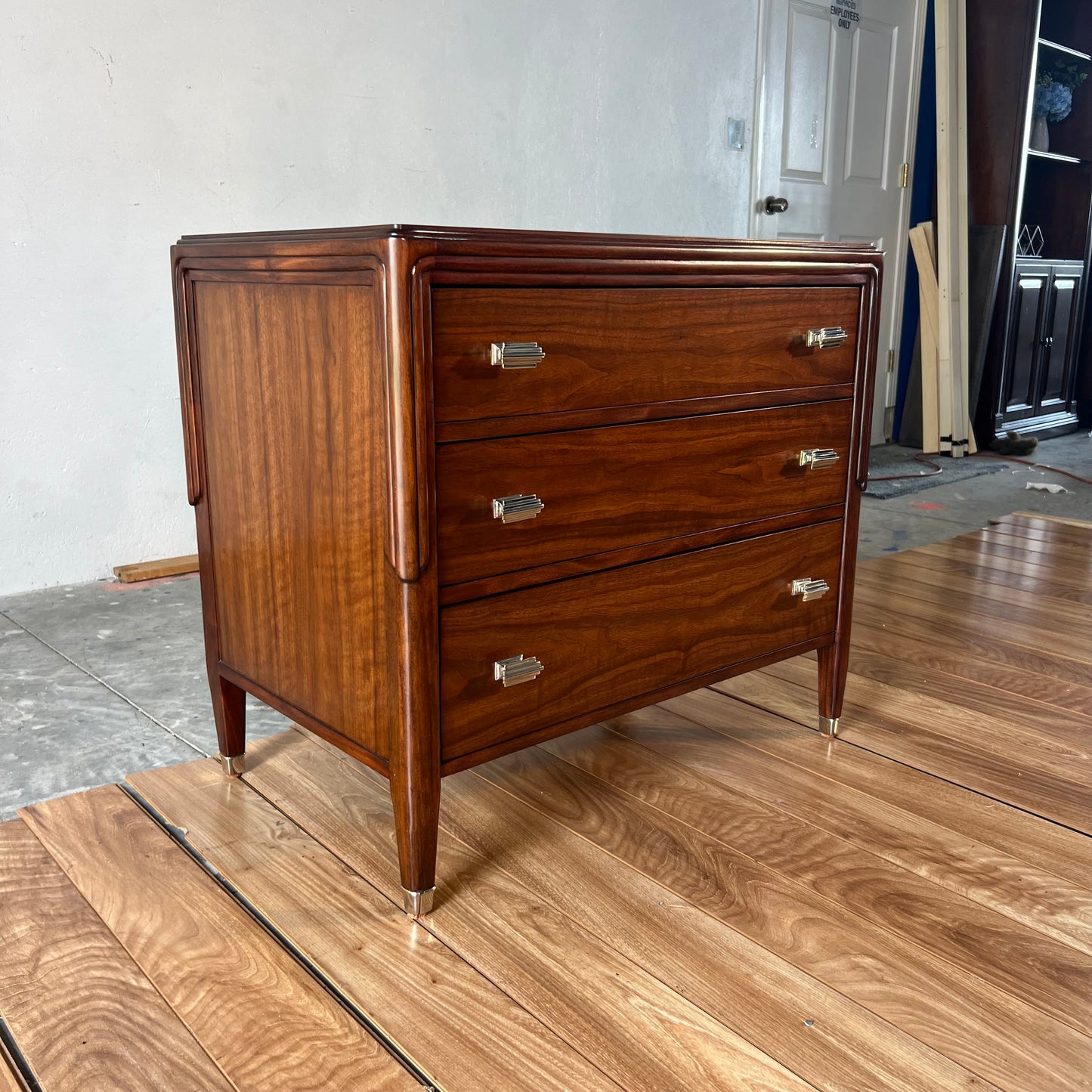Theodore Alexander Walnut Wood Nightstand