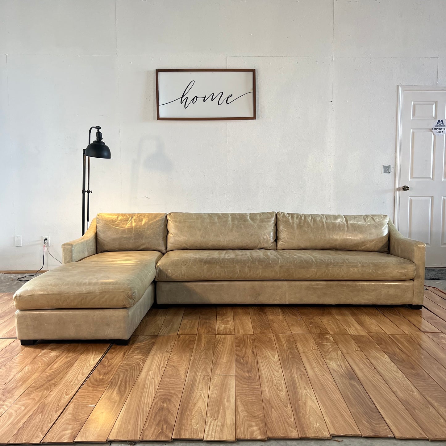 Restoration Hardware Belgian Slope Arm Leather Sectional