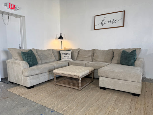 Ashley Furniture 3-Piece Beige Sectional Sofa