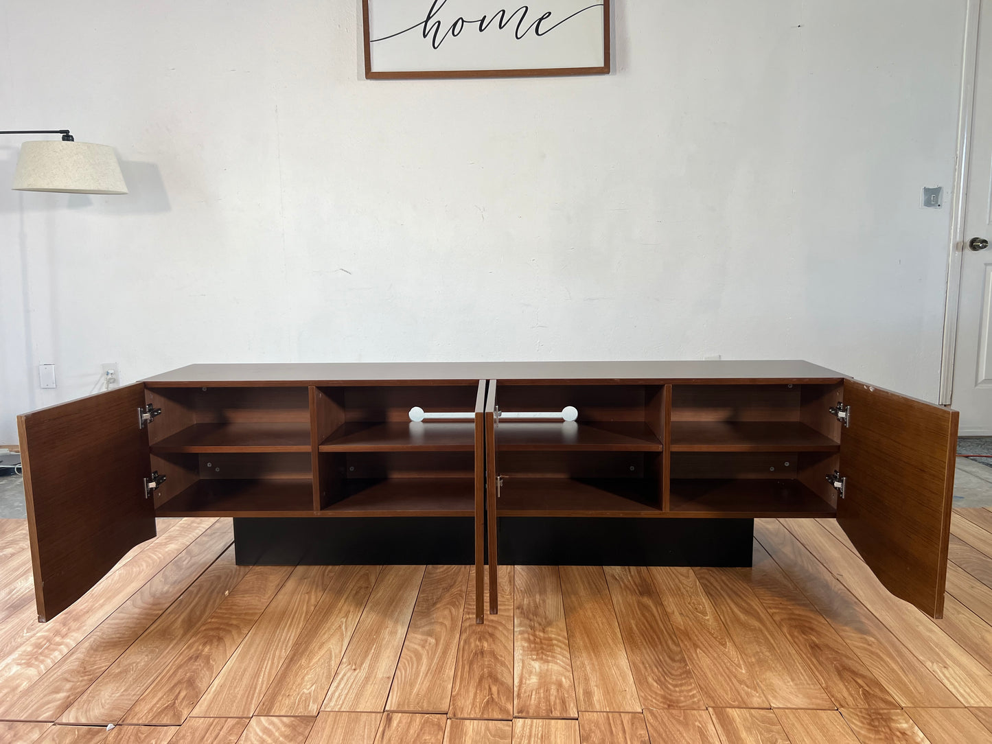 NEW “Creative Designs” Low Honey Walnut Tv Stand