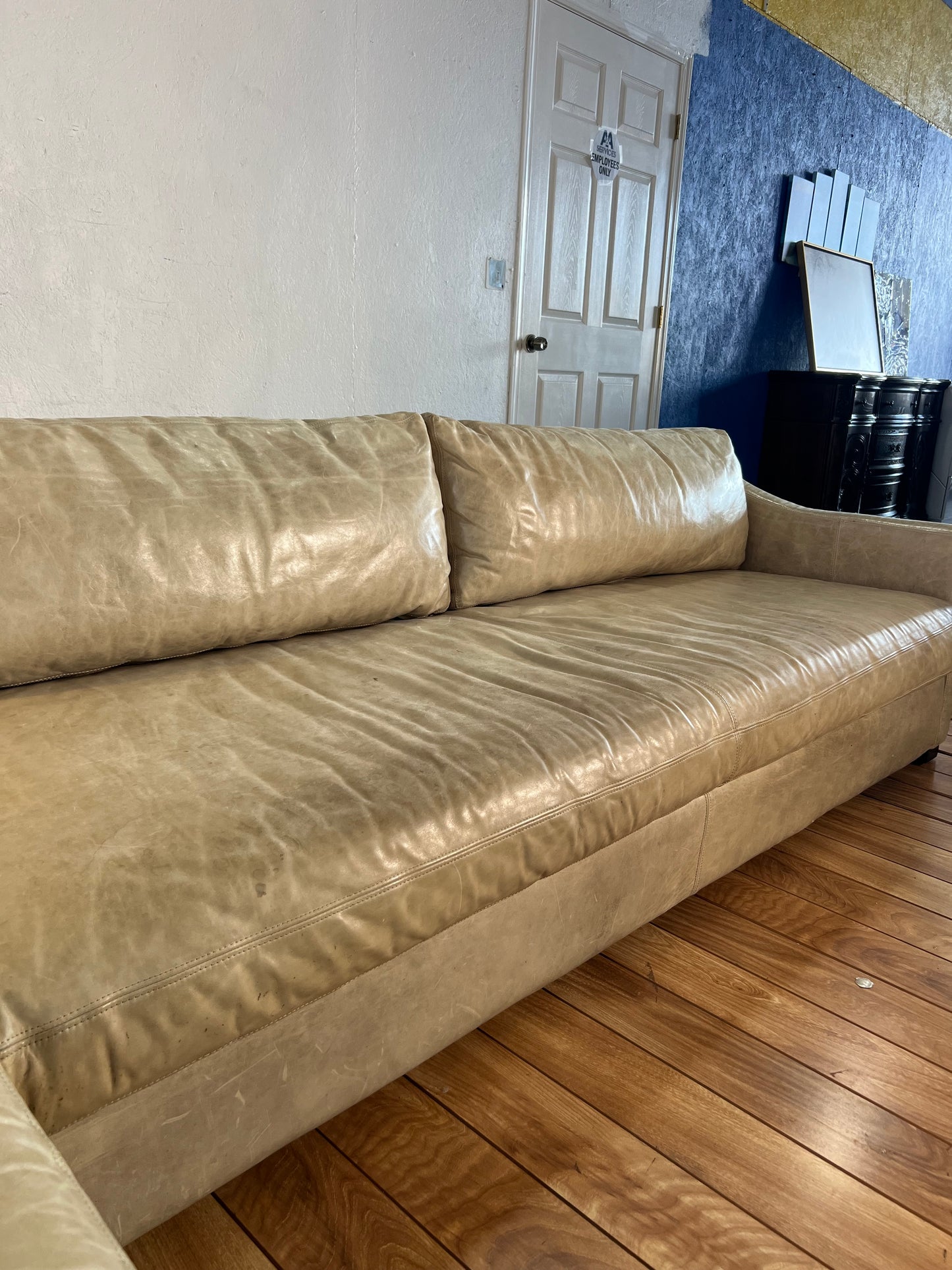 Restoration Hardware Belgian Slope Arm Leather Sectional