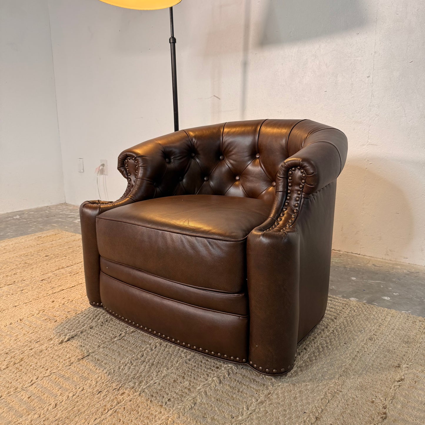 NEW “Chocolate brown” Leather Swivel Chair