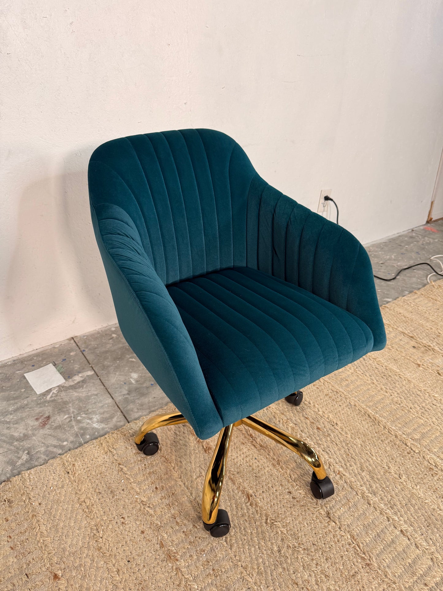 NEW Teal Suede Office Chair