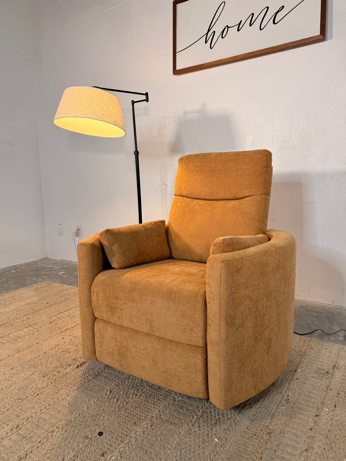 NEW “Mustard” Electric Recliner Barrel Chair