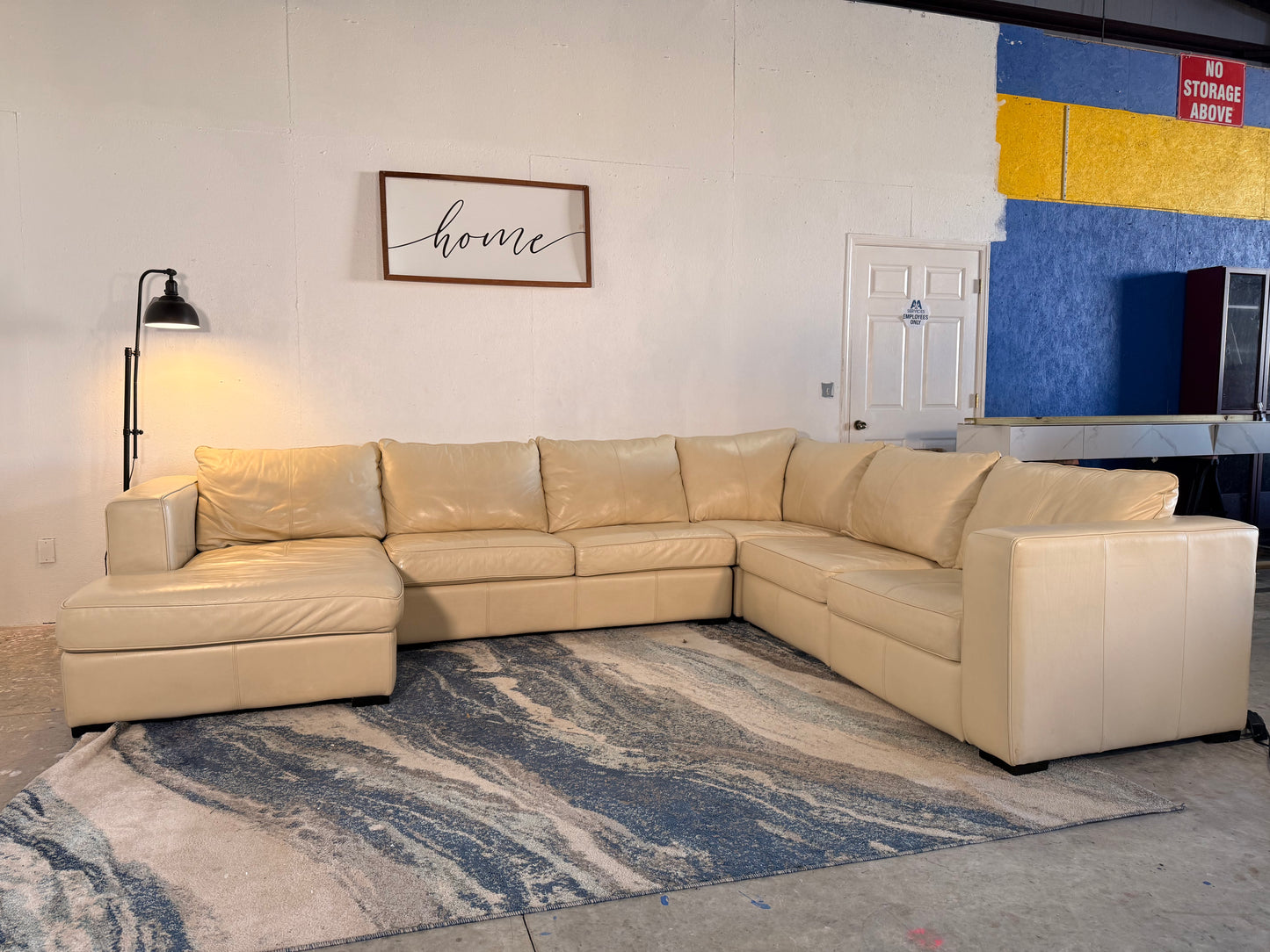 4-Piece Leather Decor-Rest Electric Reclining Sectional Sofa