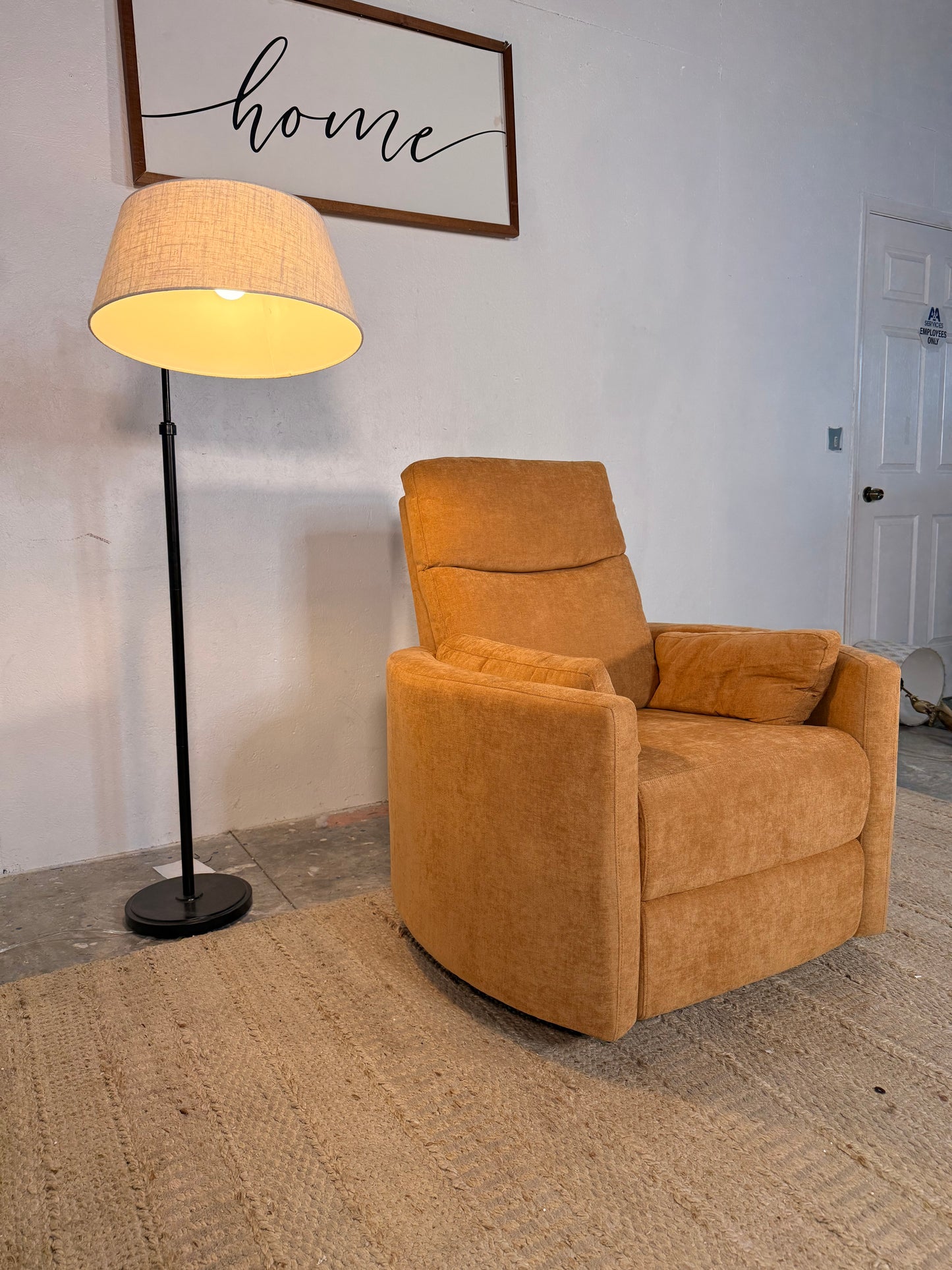 NEW “Mustard” Electric Recliner Barrel Chair