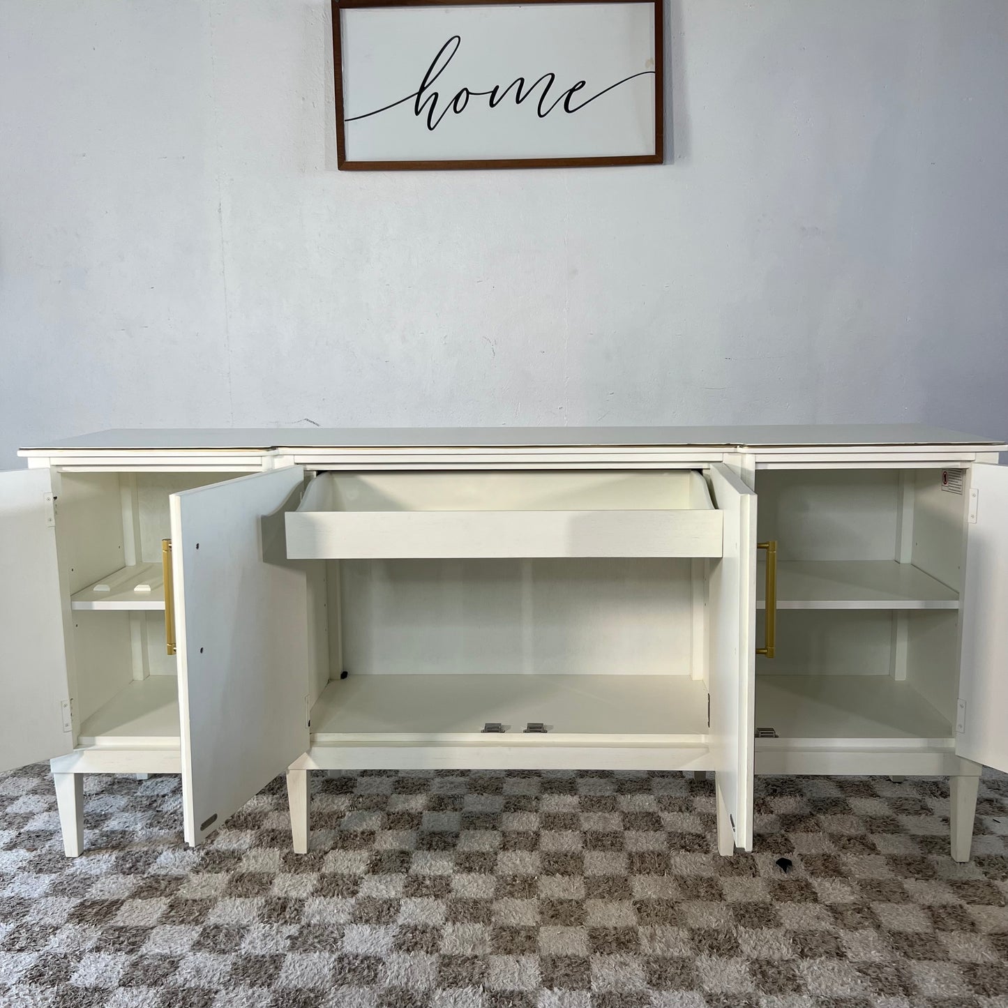 NEW Antique White Camille Credenza